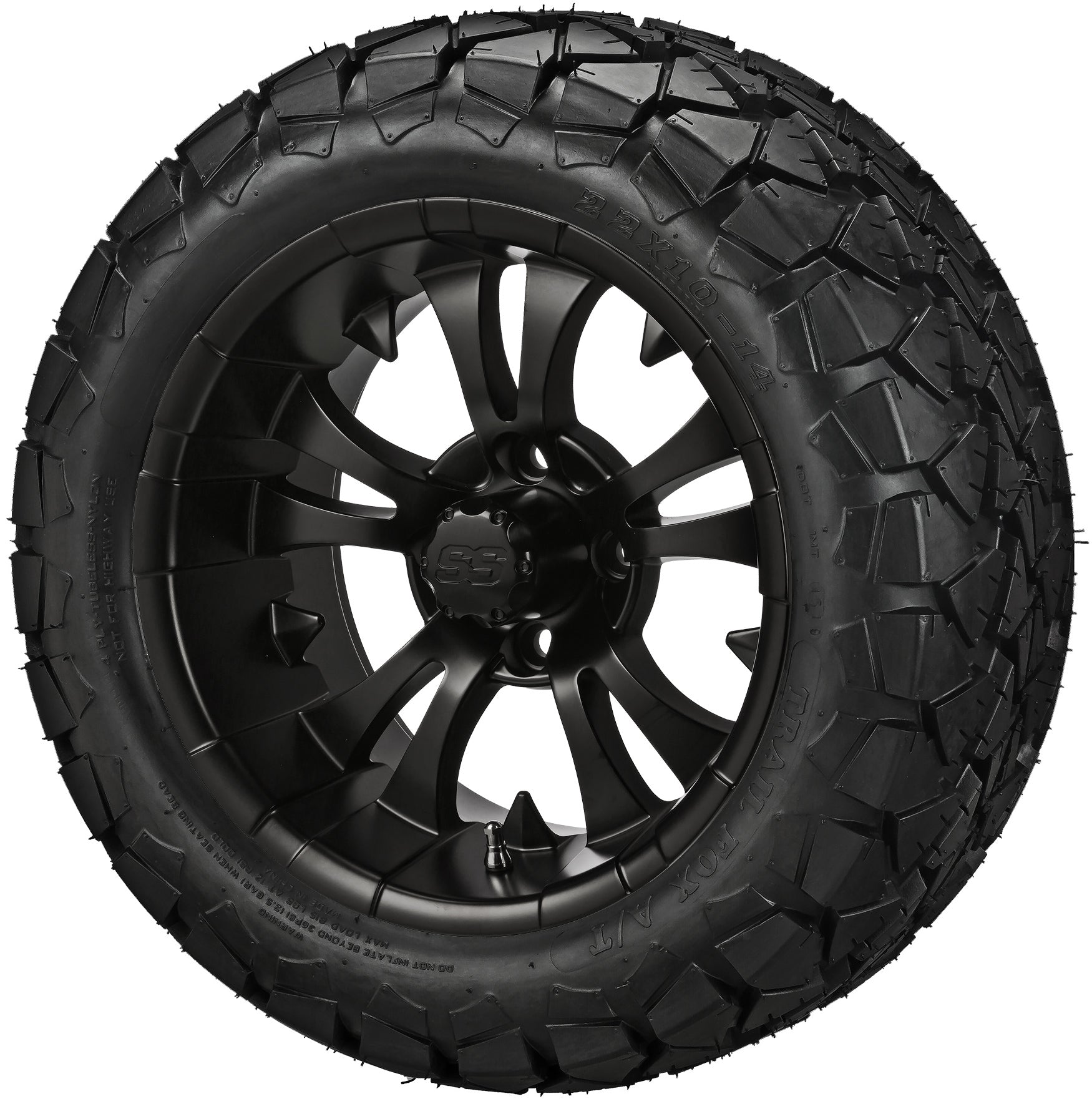 LSI 14' Warlock Matte Black Wheel and Lifted Tire Combo