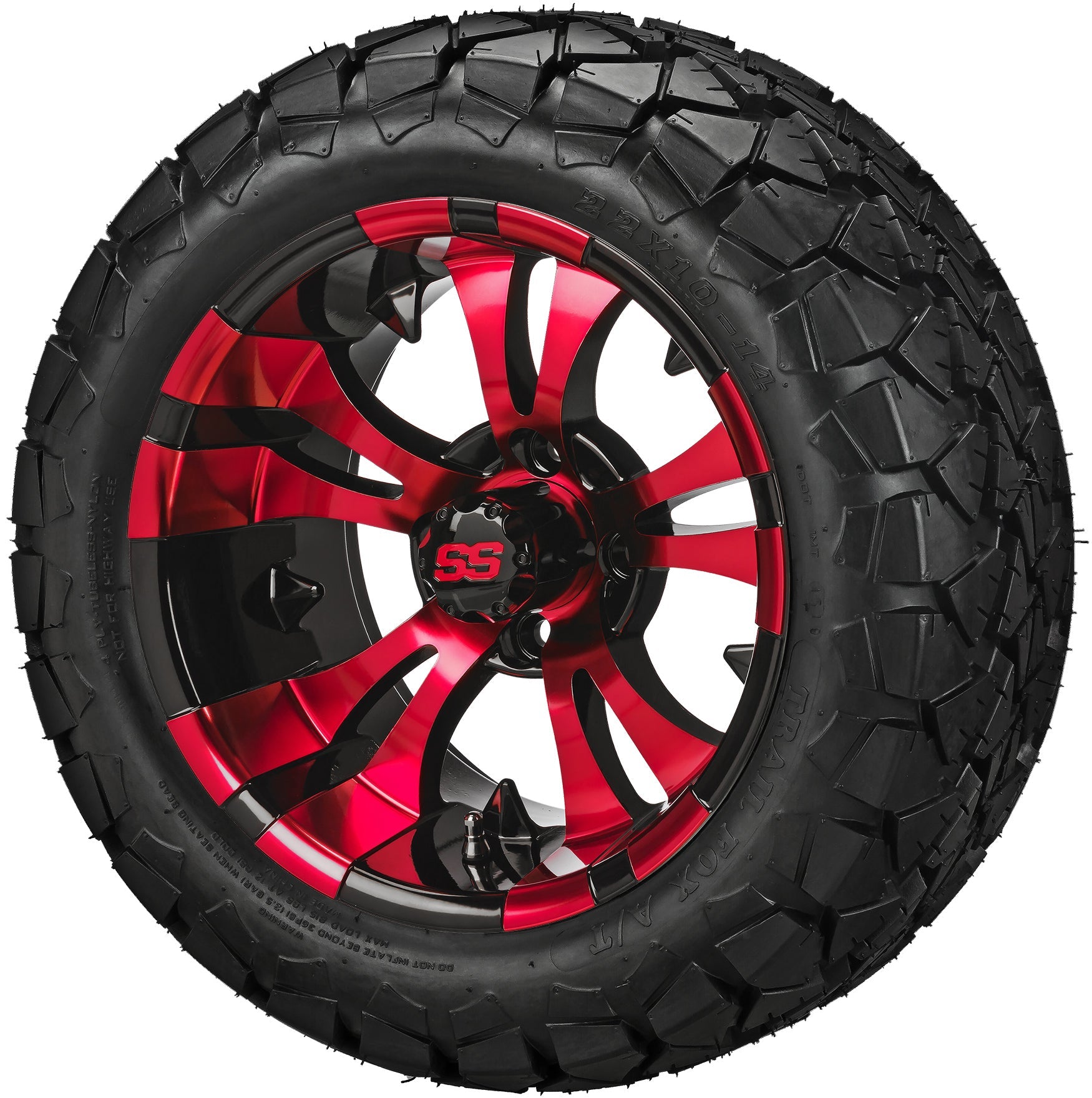 LSI 14' Warlock Black & Red Wheel and Lifted Tire Combo