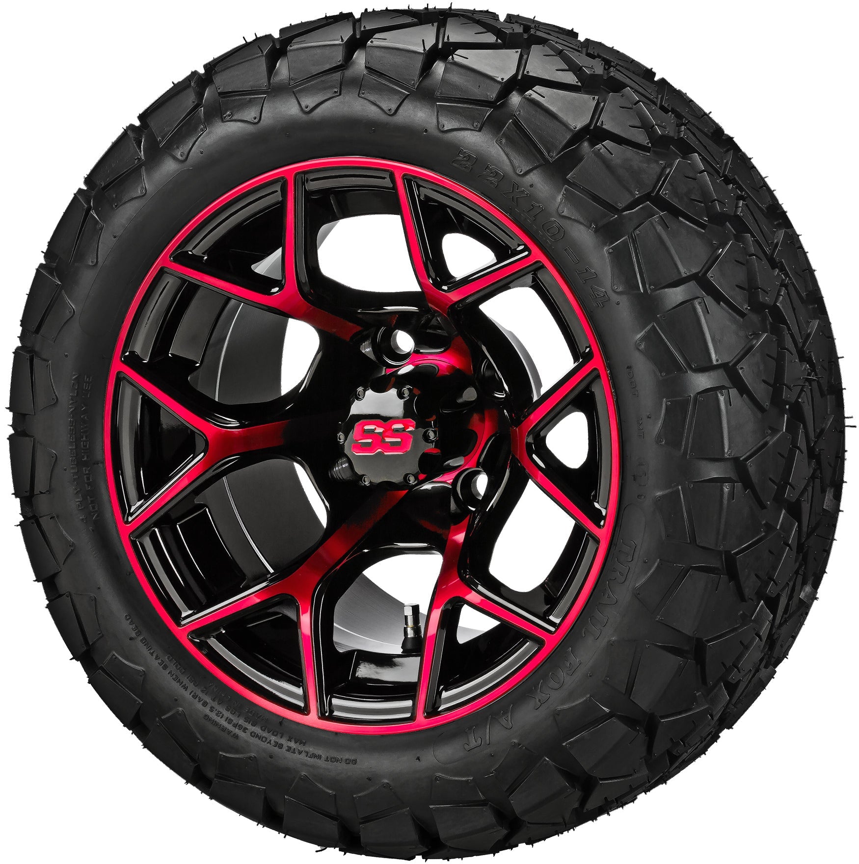 LSI 14' Ninja Black & Red Wheel and Lifted Tire Combo