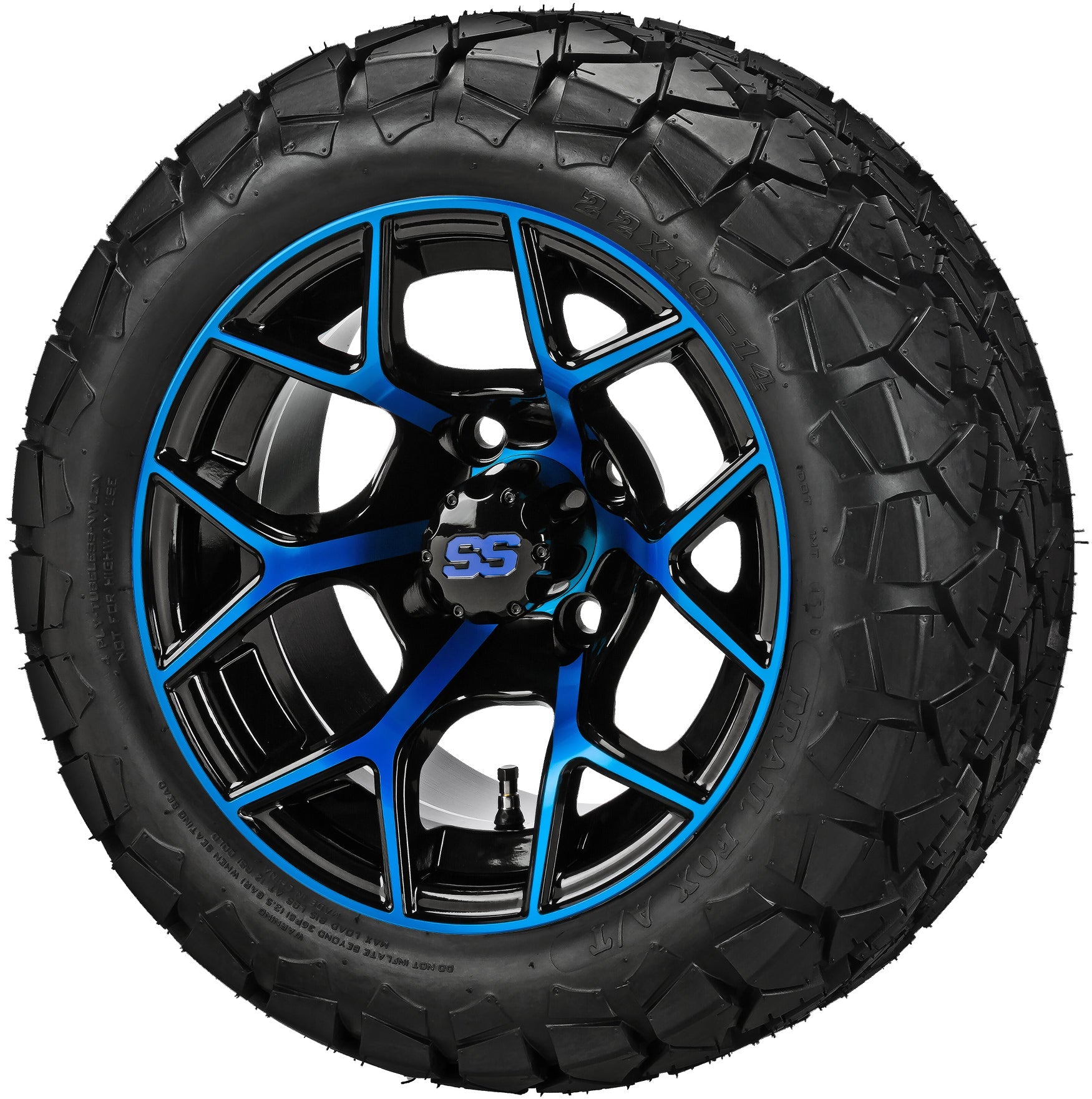 LSI 14' Ninja Black & Blue Wheel and Lifted Tire Combo