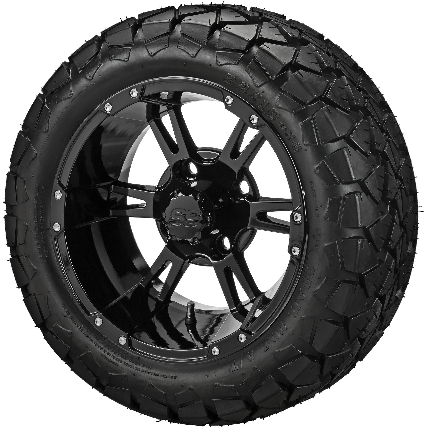 LSI 14' Raptor Gloss Black Wheel and Lifted Tire Combo