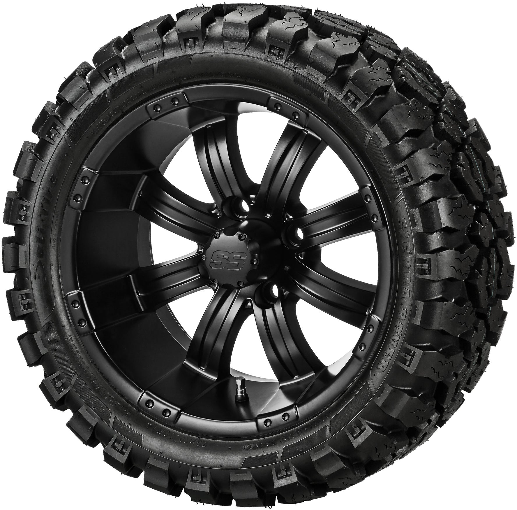 LSI 14' Casino Matte Black Wheel and Lifted Tire Combo