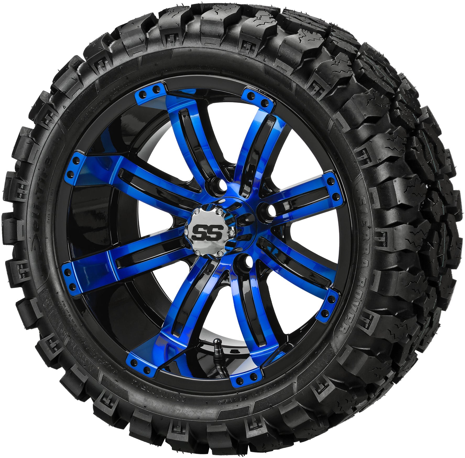 LSI 14' Casino Black & Blue Wheel and Lifted Tire Combo