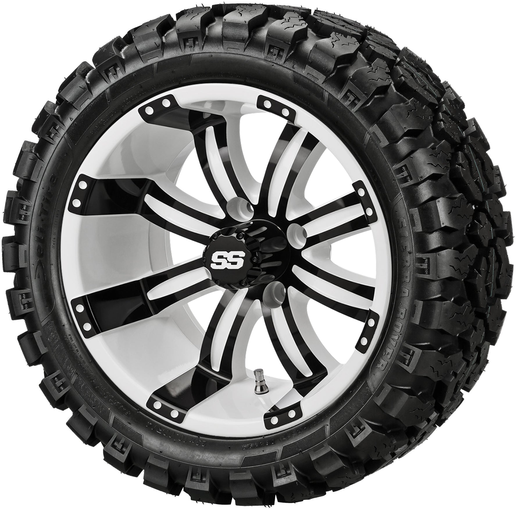 LSI 14' Casino White & Black Wheel and Lifted Tire Combo