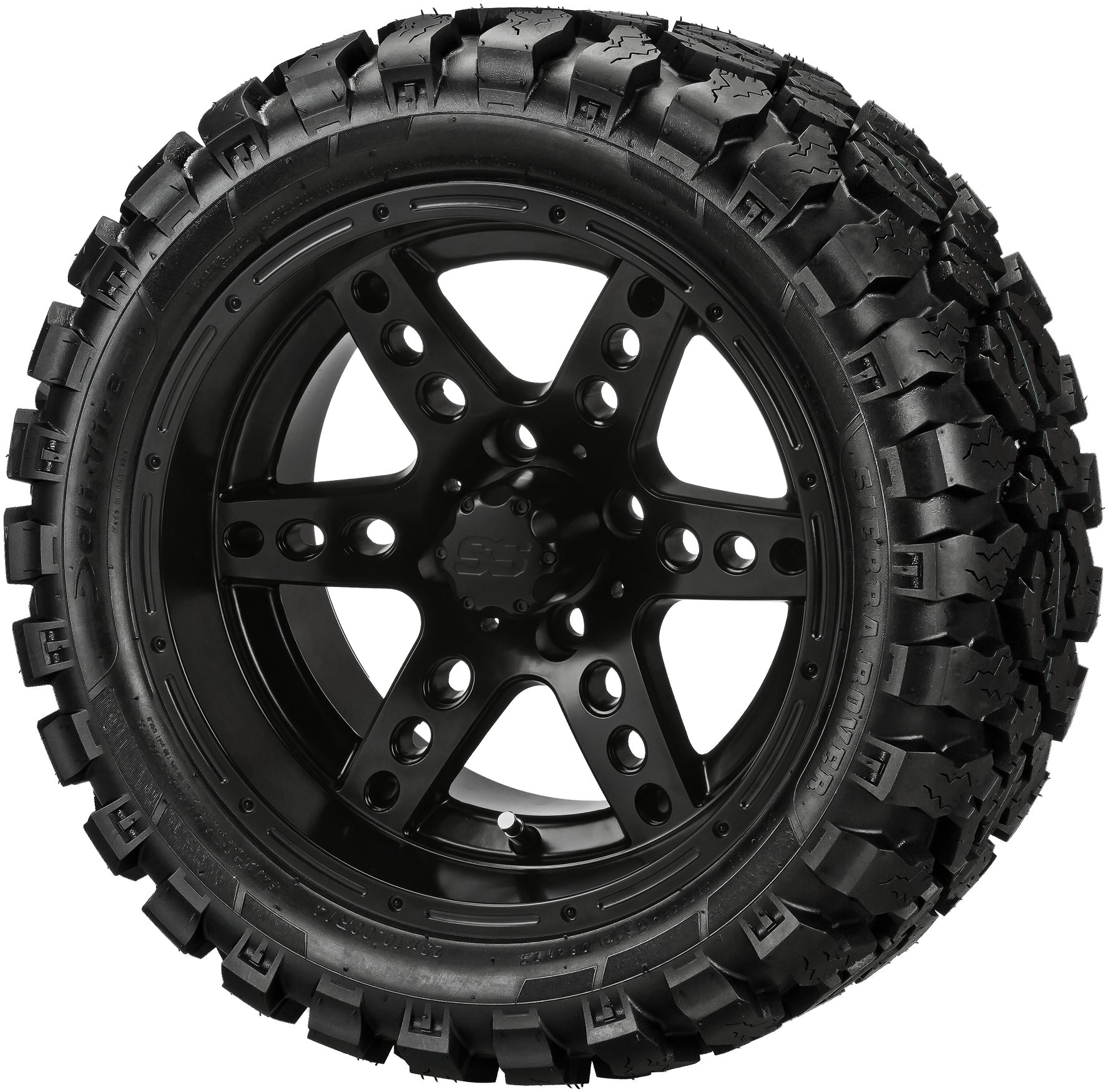 LSI 14' Chaos Matte Black Wheel and Lifted Tire Combo
