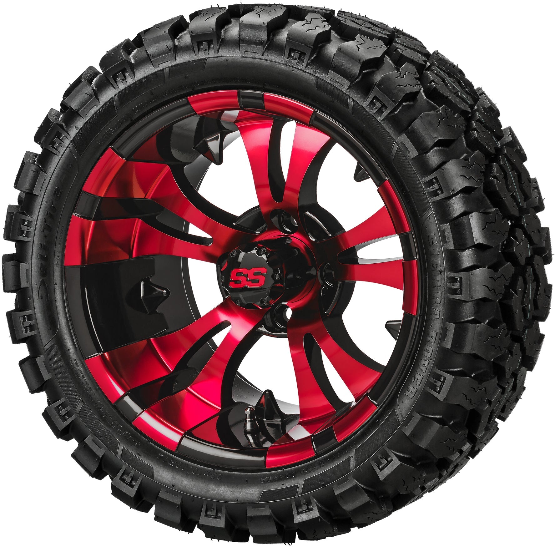 LSI 14' Warlock Black & Red Wheel and Lifted Tire Combo