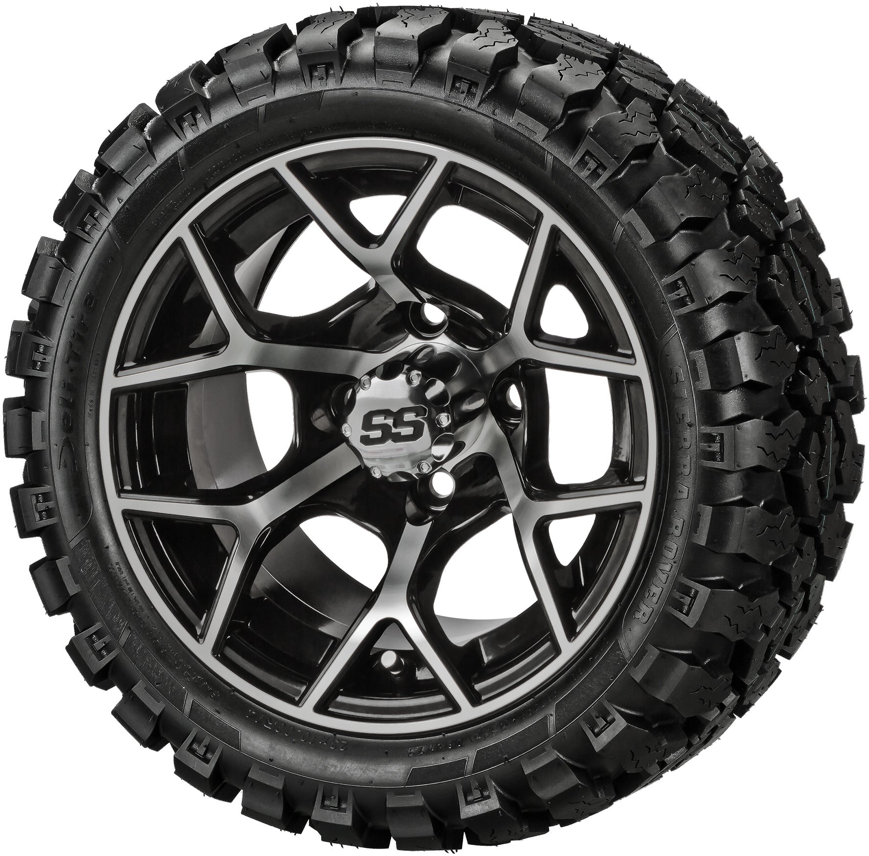 LSI 14' Ninja Black & Machined Wheel and Lifted Tire Combo