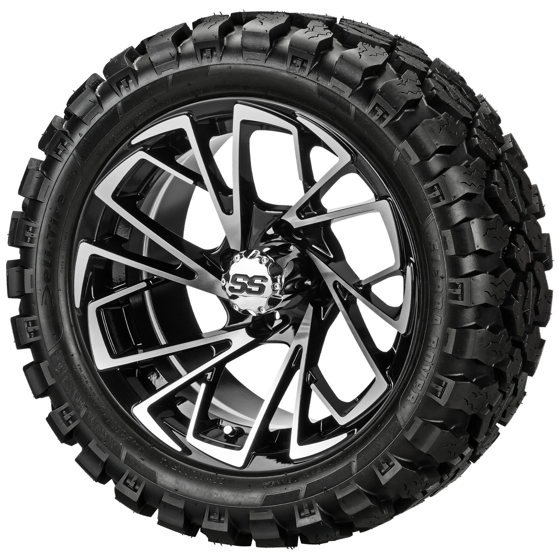 LSI 14' Stinger Black & Machined Wheel and Lifted Tire Combo