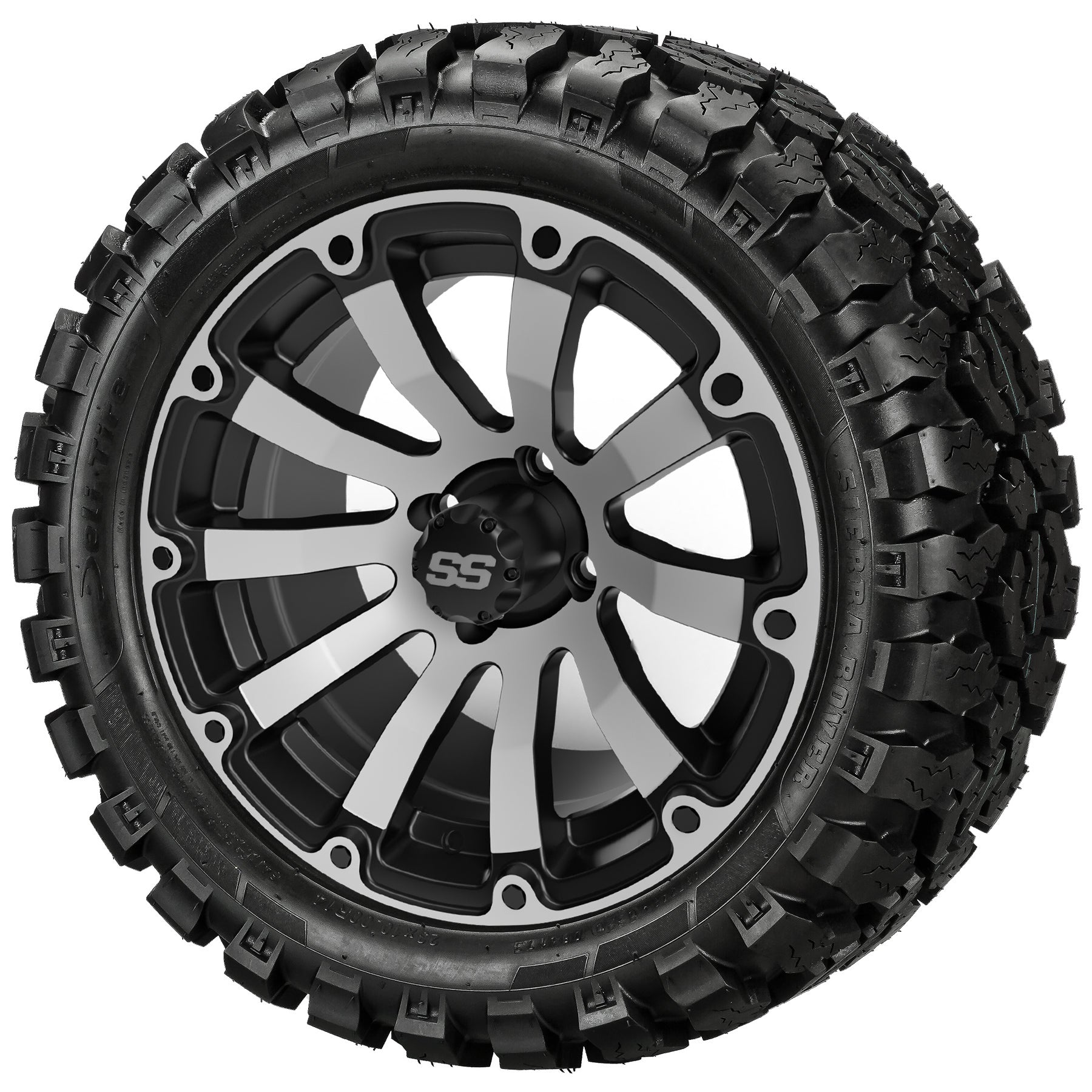 LSI 14' Beast Black & Machined Wheel and Lifted Tire Combo