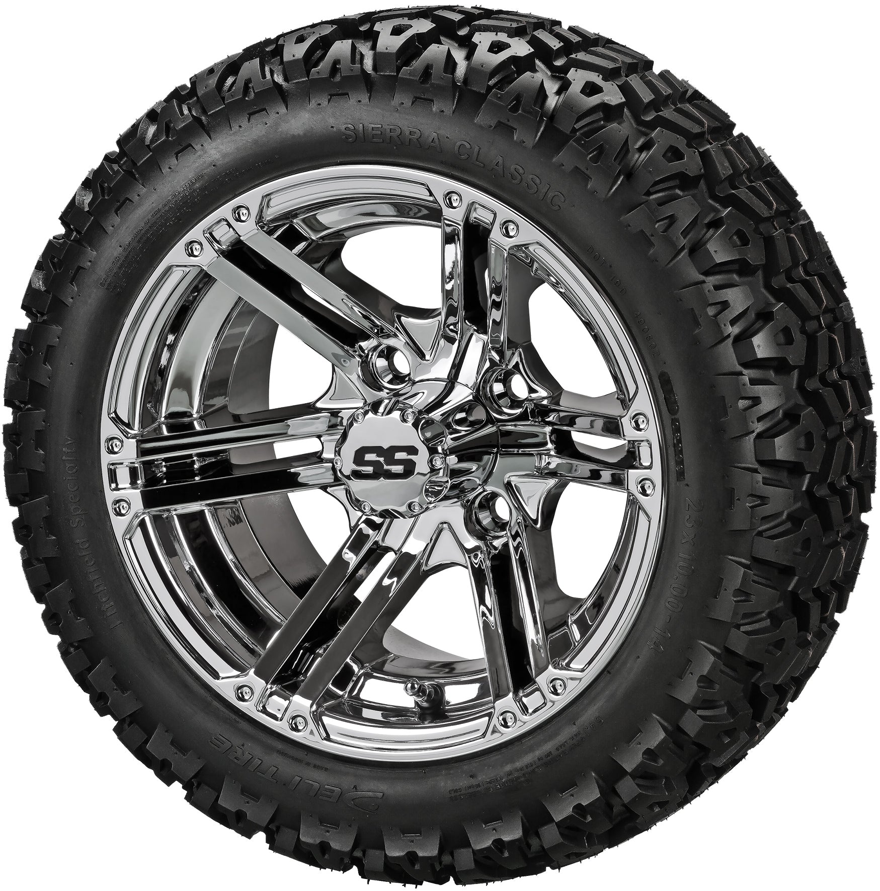 LSI 14' Yukon Mirror Wheel and Lifted Tire Combo
