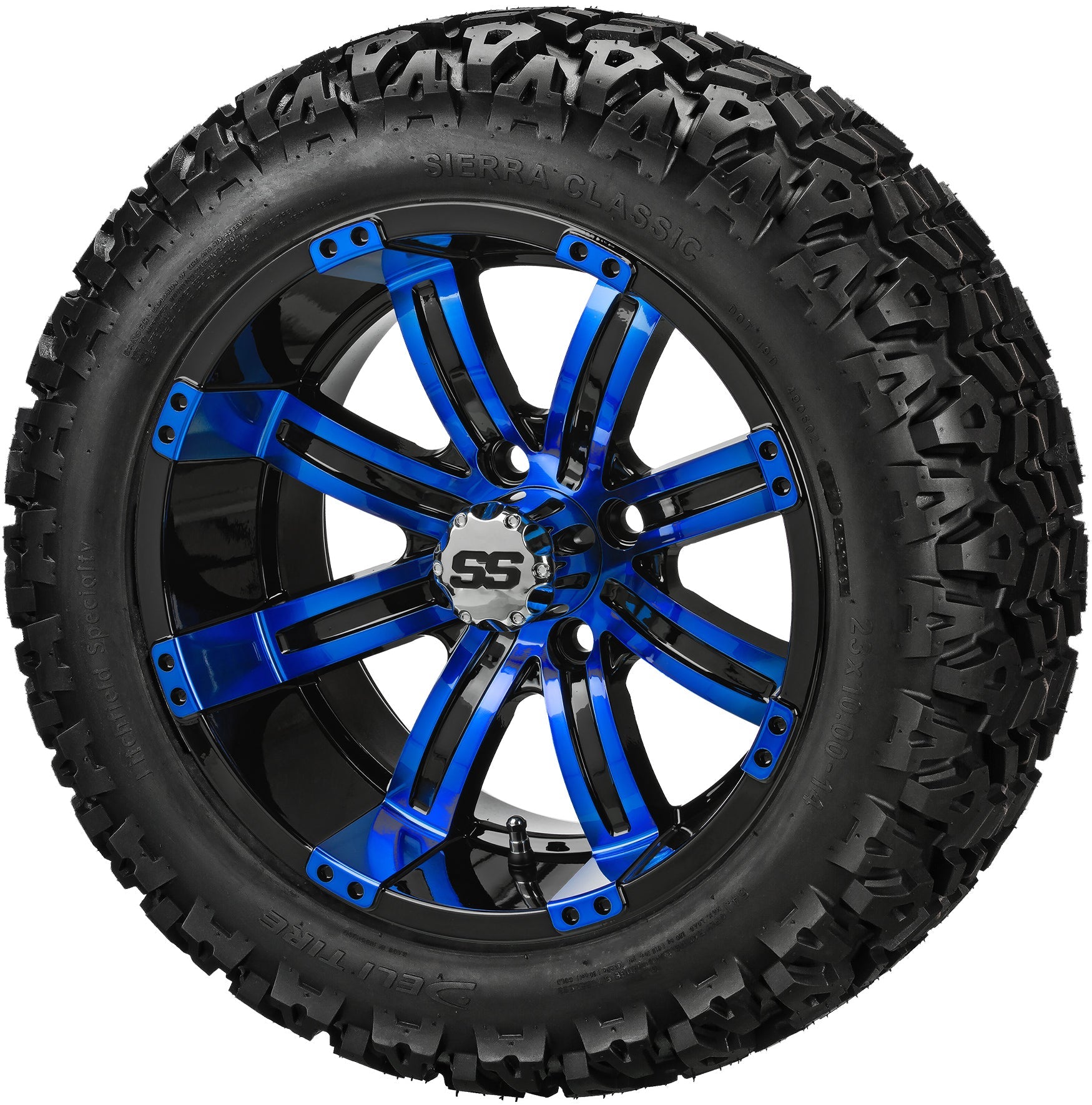 LSI 14' Casino Black & Blue Wheel and Lifted Tire Combo
