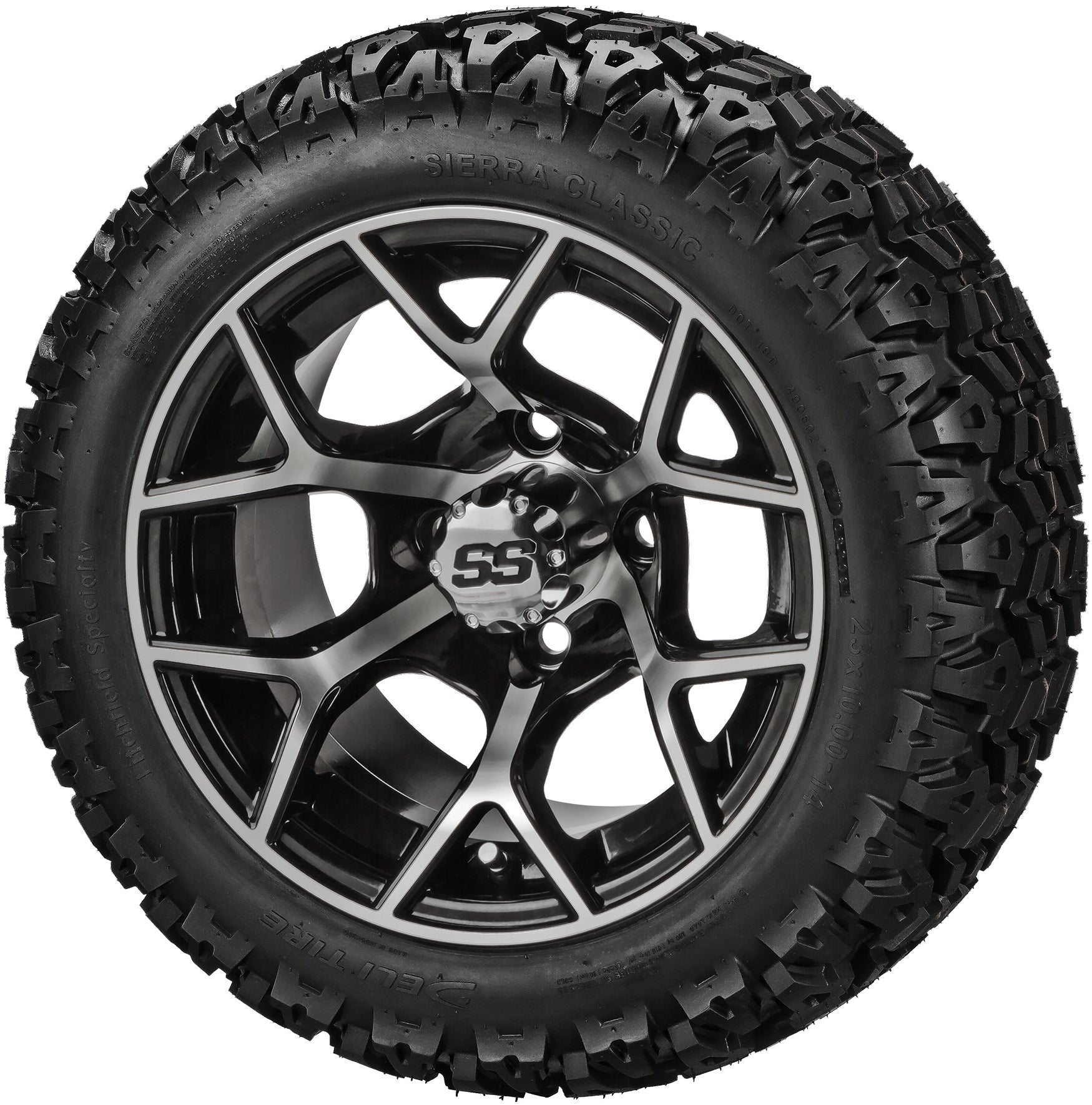 LSI 14' Ninja Black & Machined Wheel and Lifted Tire Combo