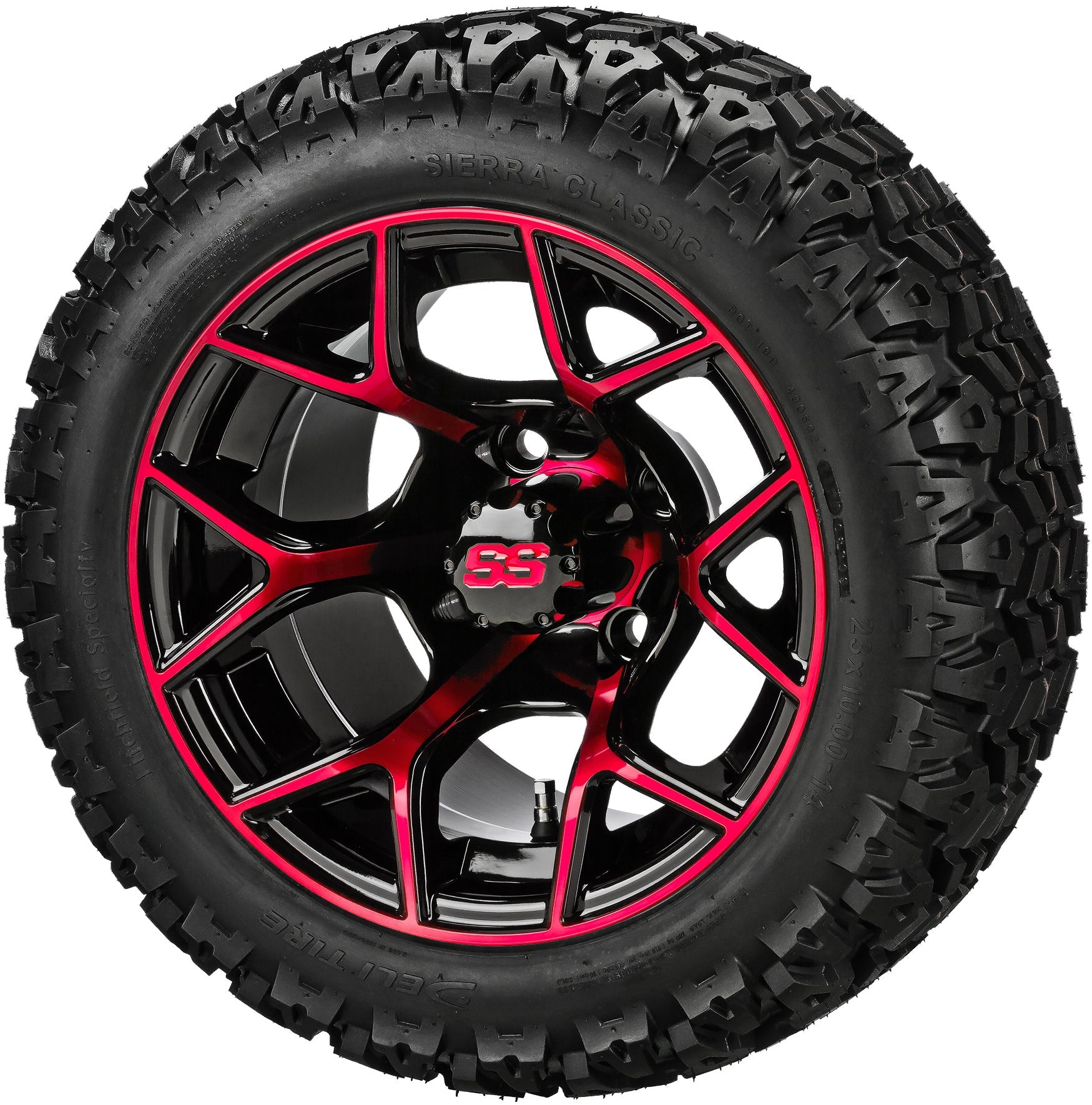 LSI 14' Ninja Black & Red Wheel and Lifted Tire Combo