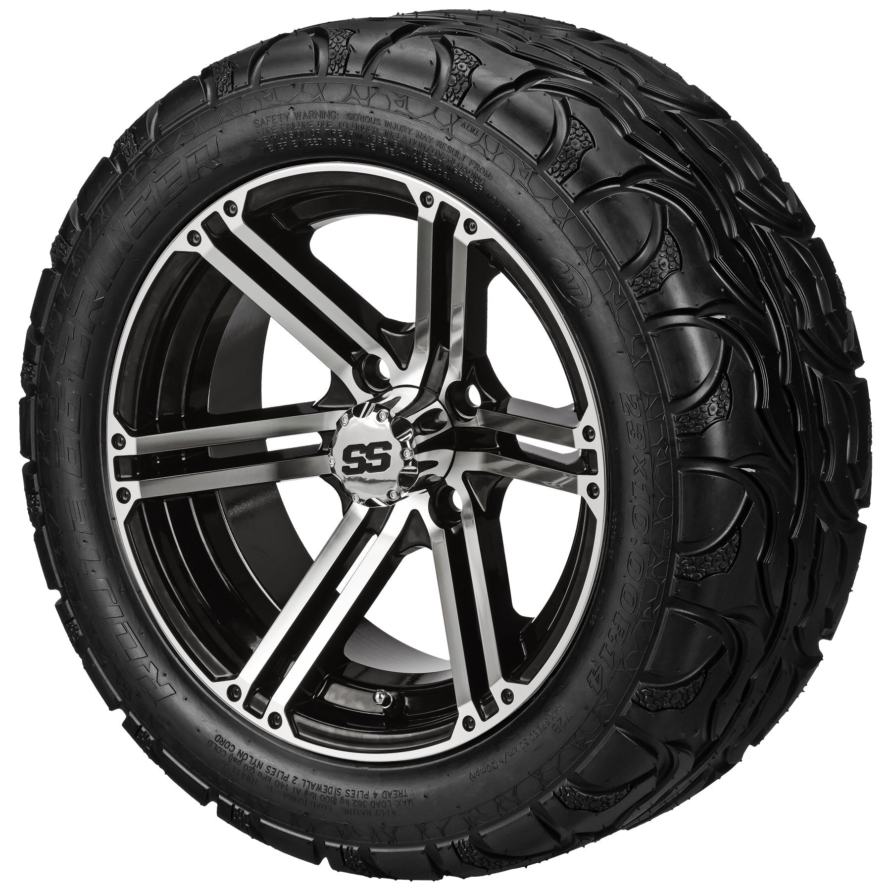 LSI 14' Yukon Black & Machined Wheel and Lifted Tire Combo