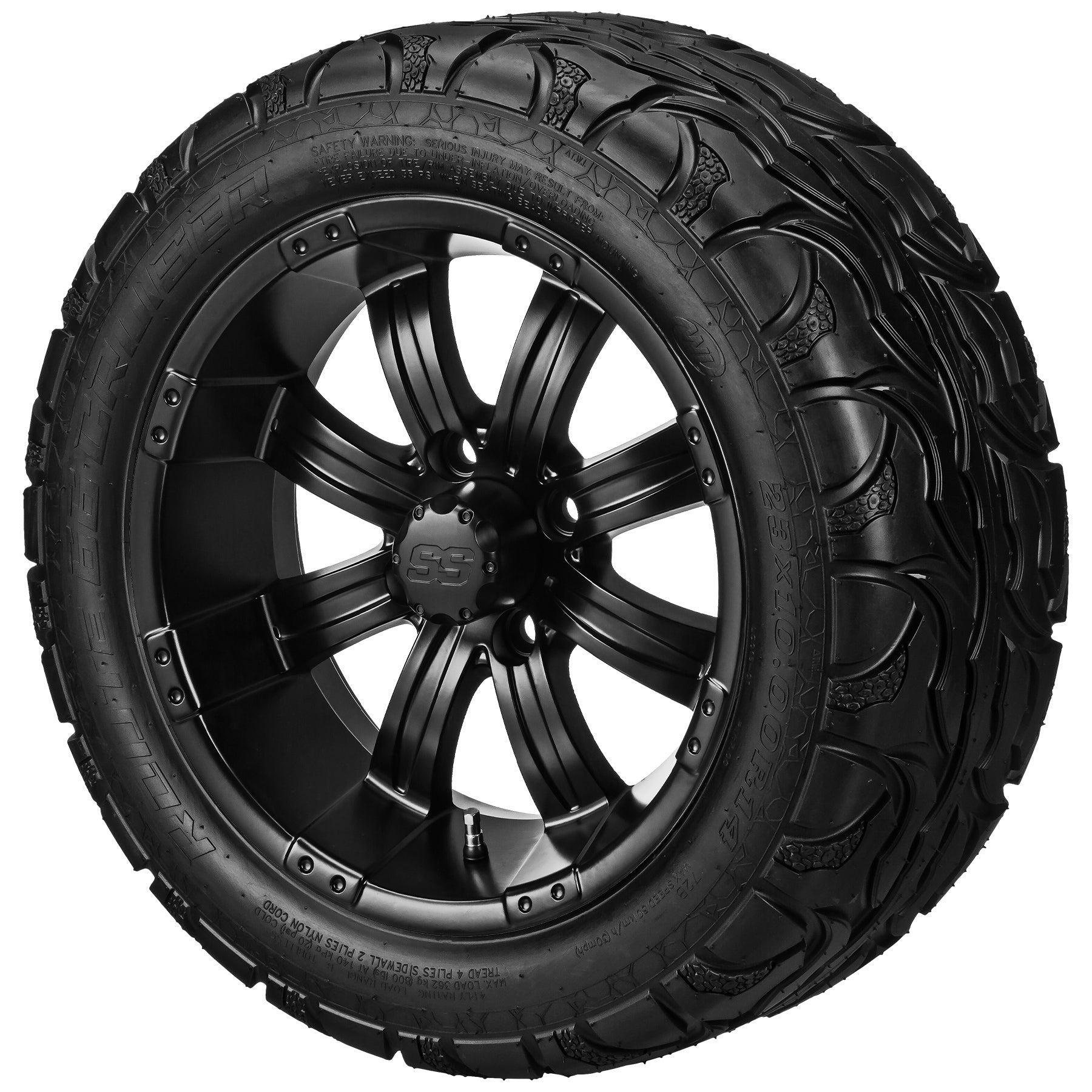 LSI 14' Casino Matte Black Wheel and Lifted Tire Combo