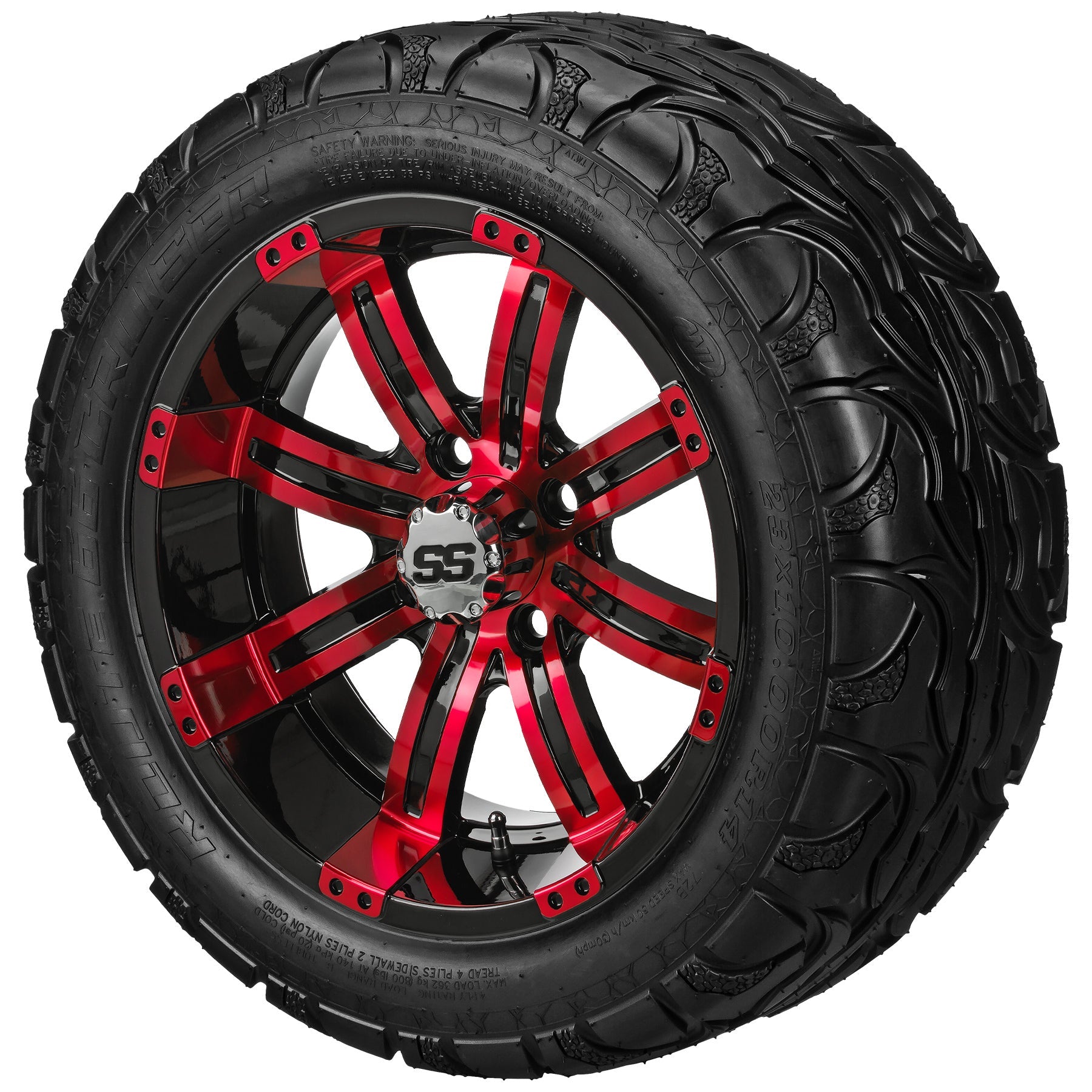 LSI 14' Casino Black & Red Wheel and Lifted Tire Combo
