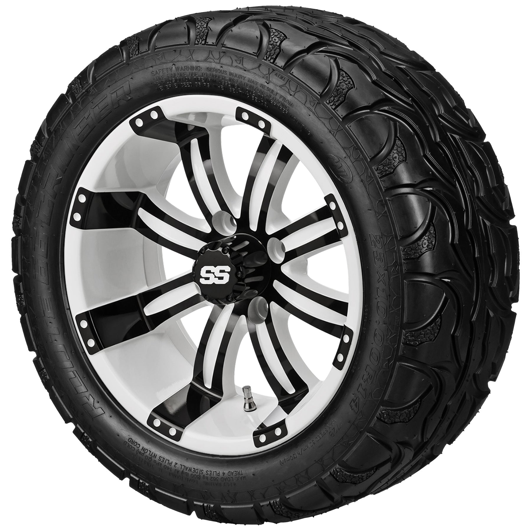 LSI 14' Casino White & Black Wheel and Lifted Tire Combo