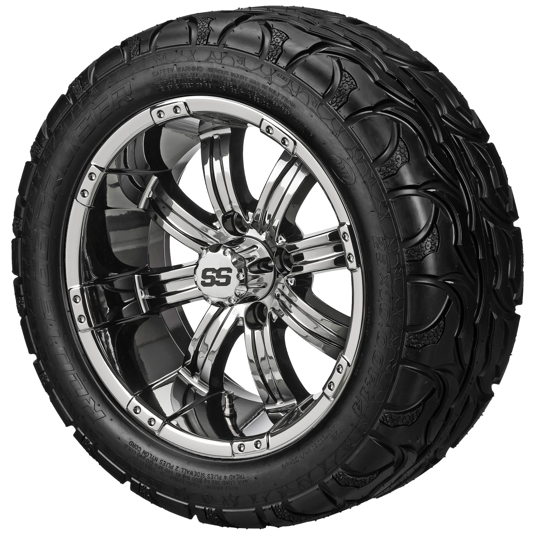 LSI 14' Casino Mirror Wheel and Lifted Tire Combo