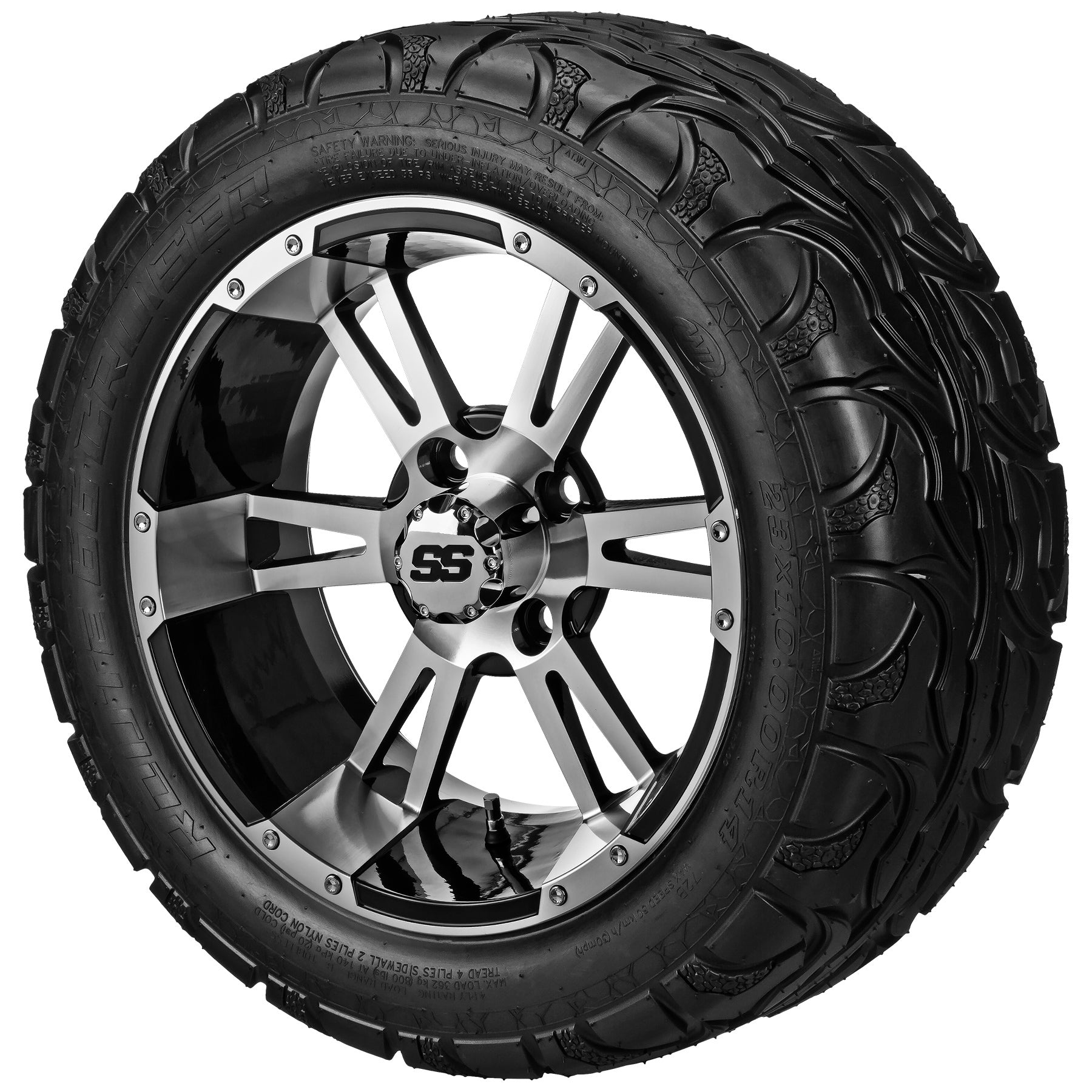 LSI 14' Raptor Black & Machined Wheel and Lifted Tire Combo