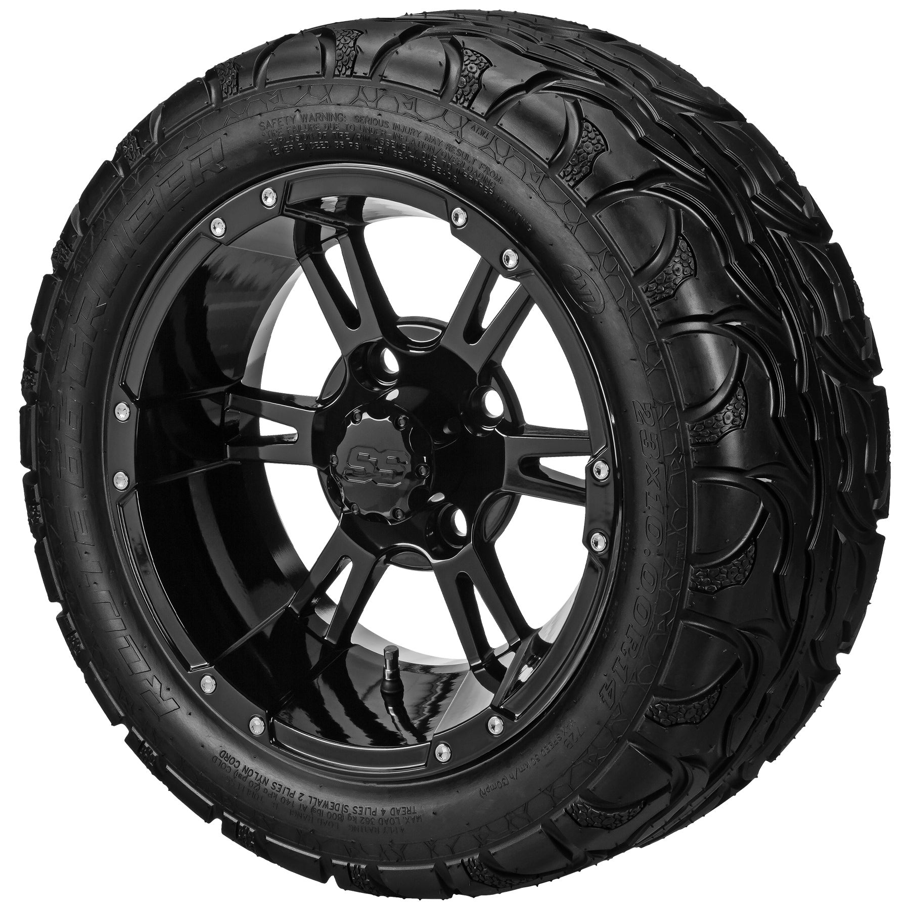 LSI 14' Raptor Gloss Black Wheel and Lifted Tire Combo