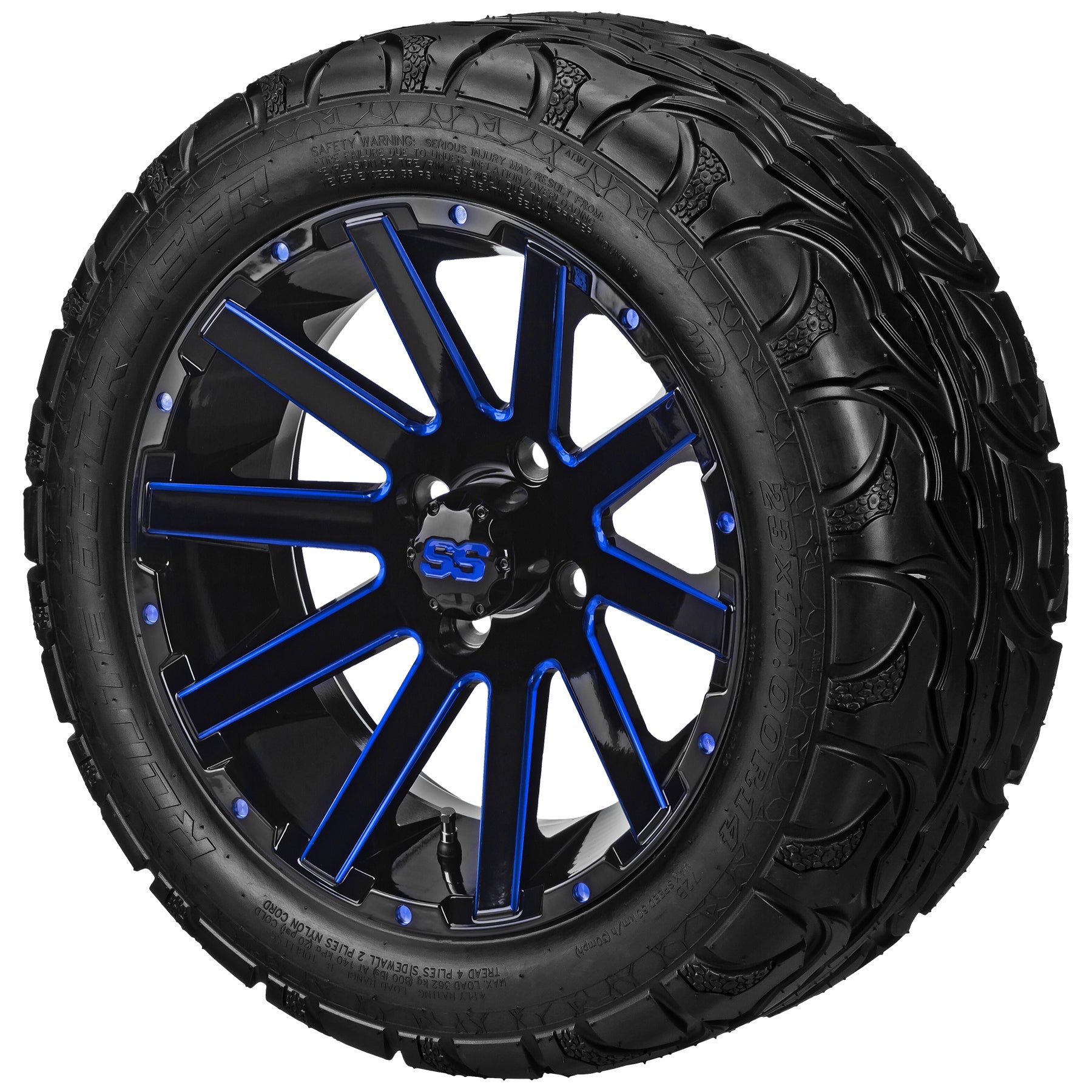 LSI 14' Venom Black & Blue Wheel and Lifted Tire Combo