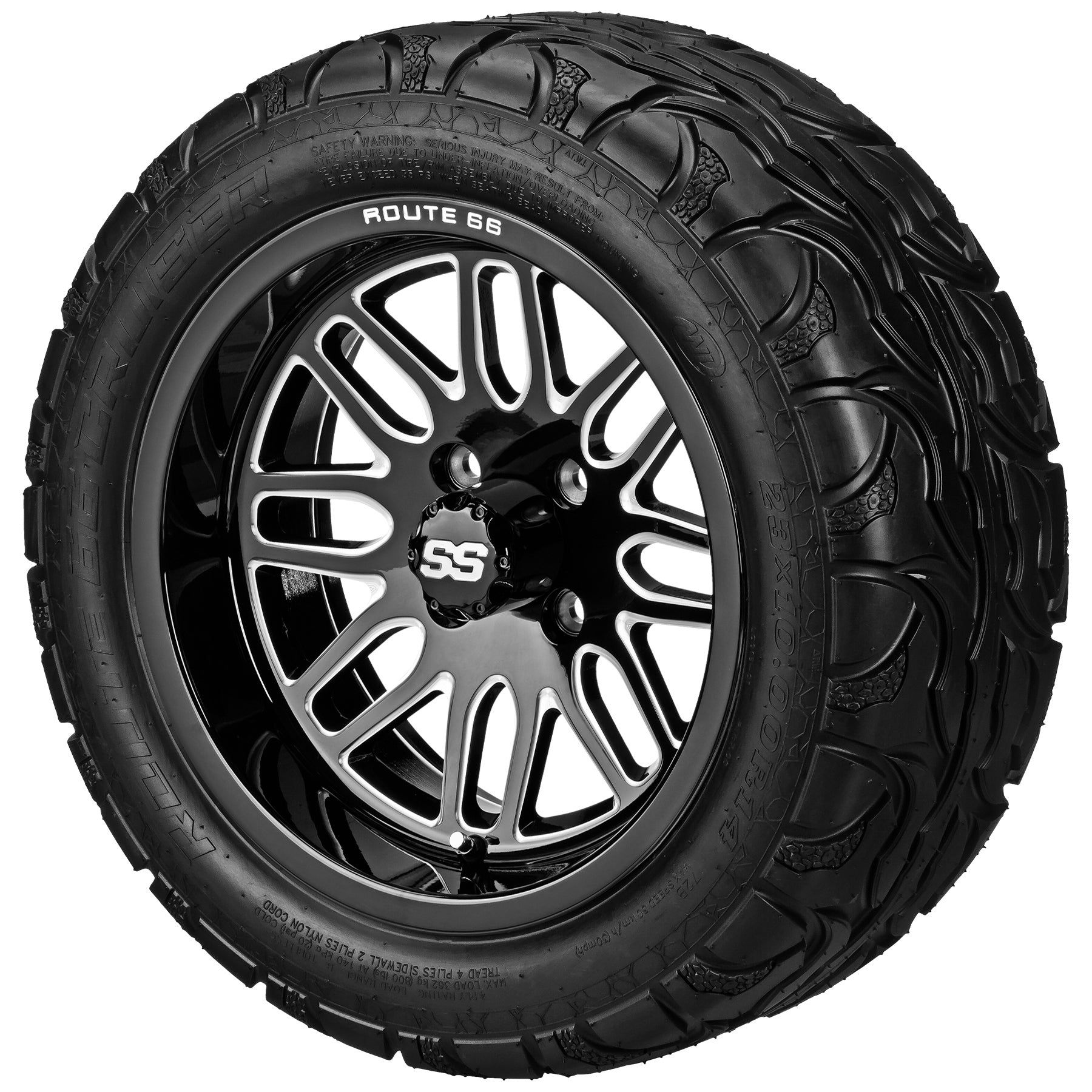 LSI 14' Sinister Black & Machined Wheel and Lifted Tire Combo