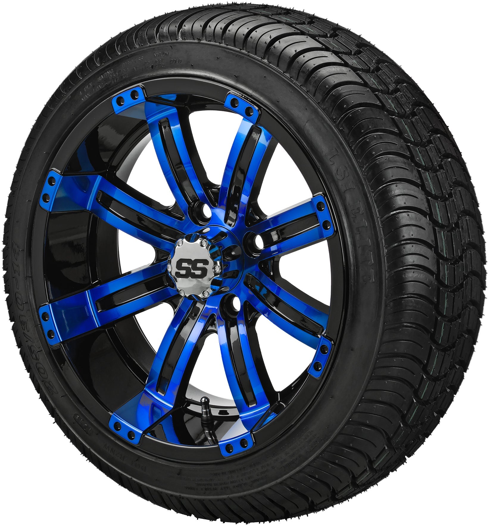 LSI 14' Casino Black & Blue Wheel and Low Profile Tire Combo