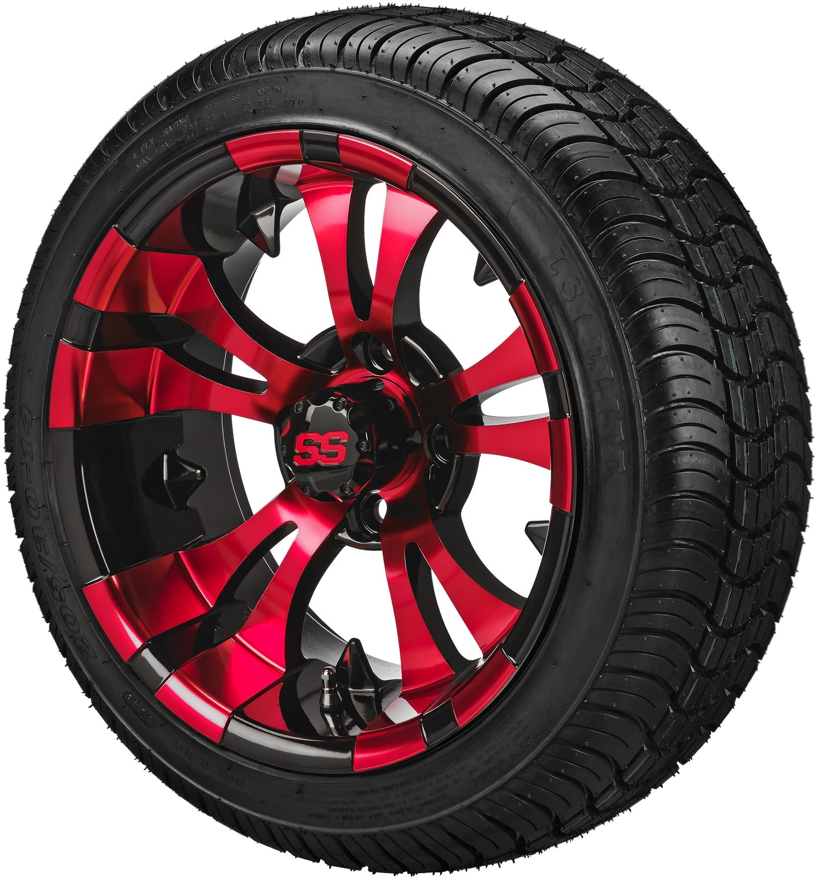 LSI 14' Warlock Black & Red Wheel and Low Profile Tire Combo