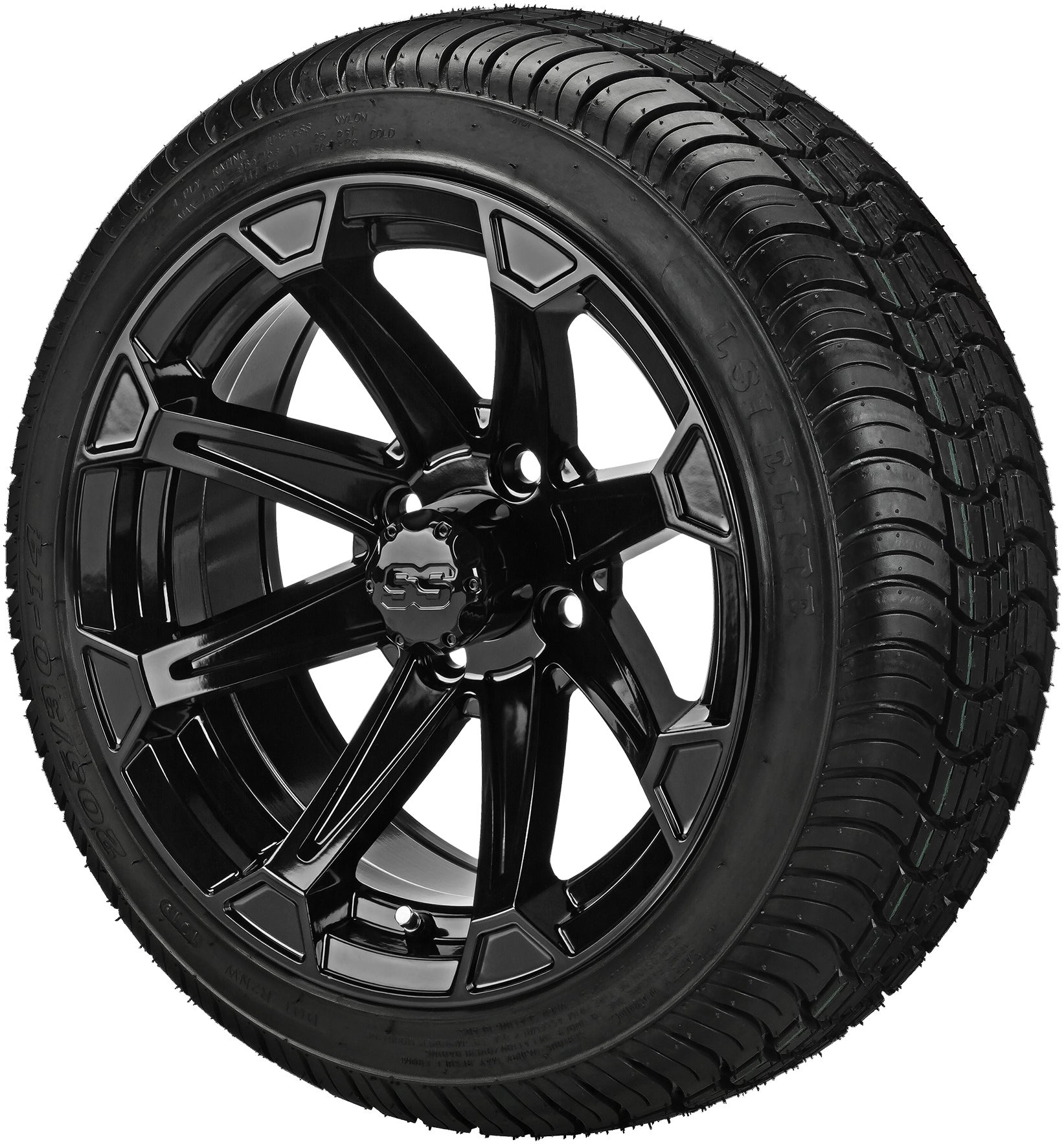 LSI 14' Viking Gloss Black Wheel and Low Profile Tire Combo