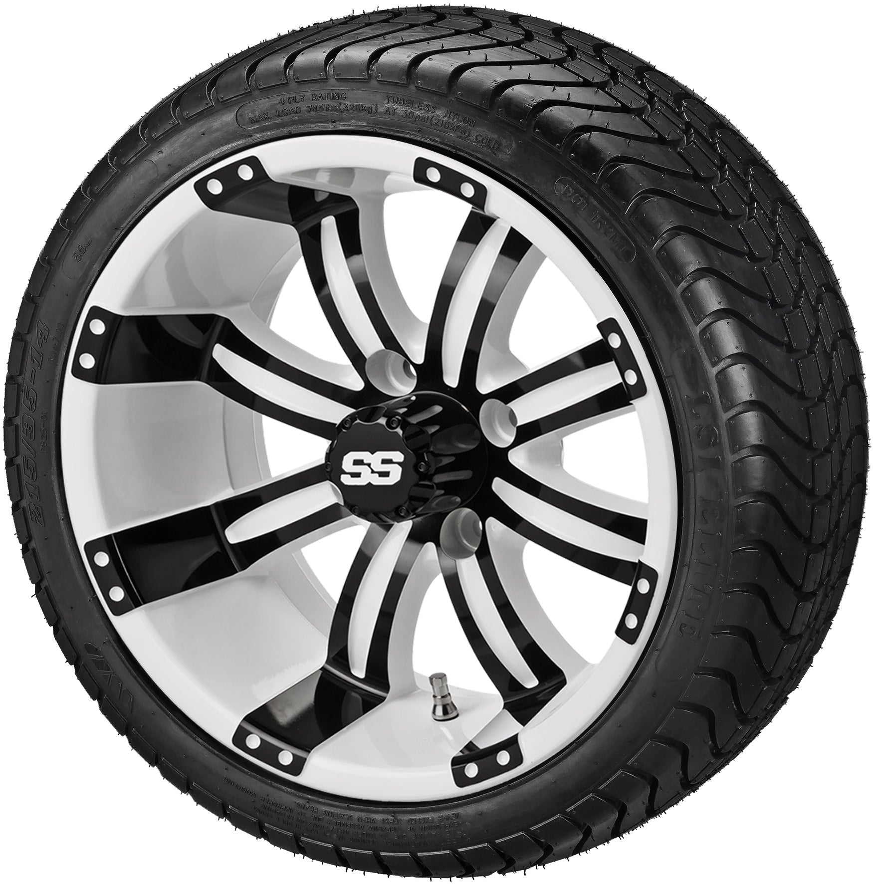 LSI 14' Casino White & Black Wheel and Low Profile Tire Combo