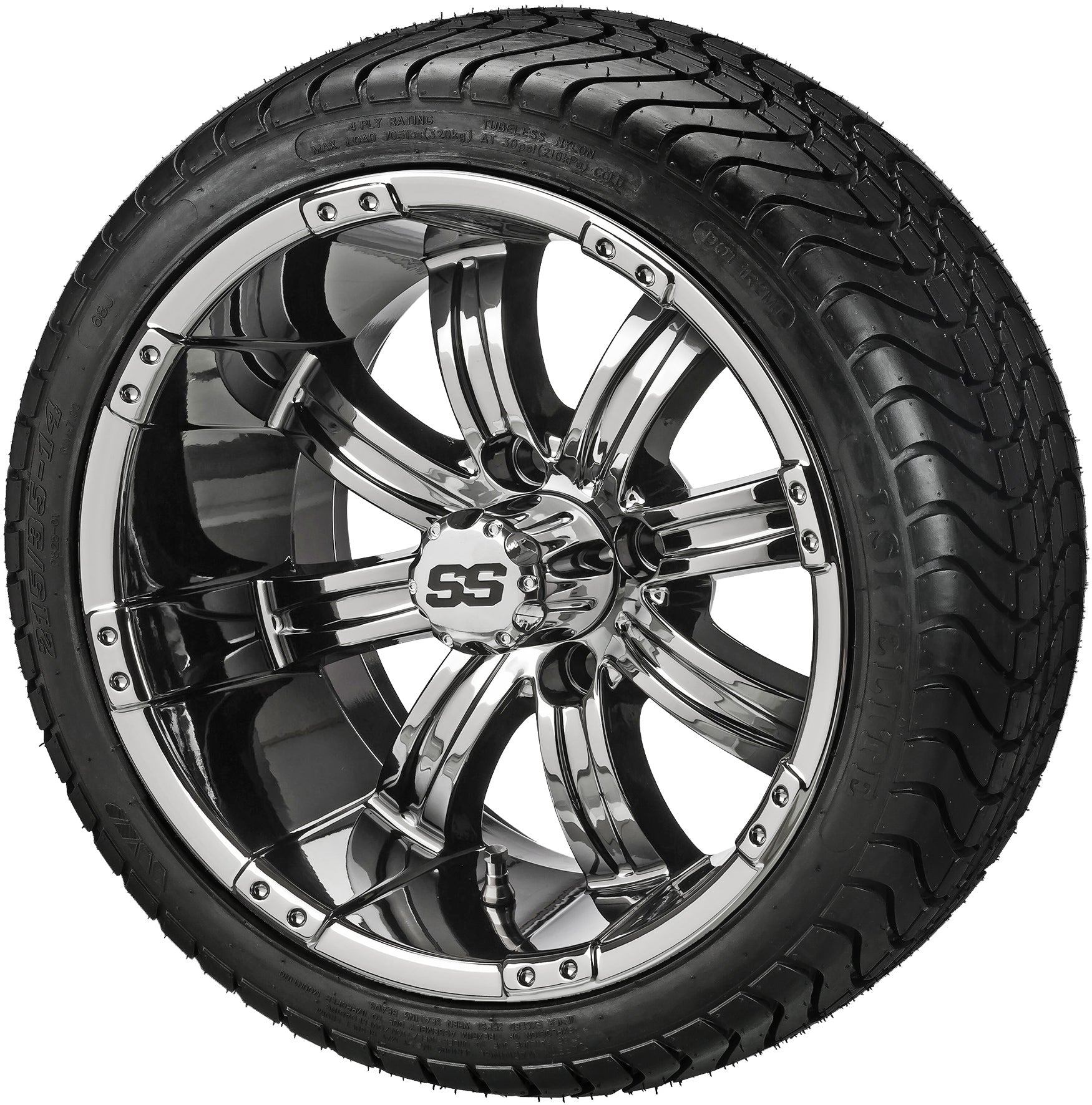 LSI 14' Casino Mirror Wheel and Low Profile Tire Combo