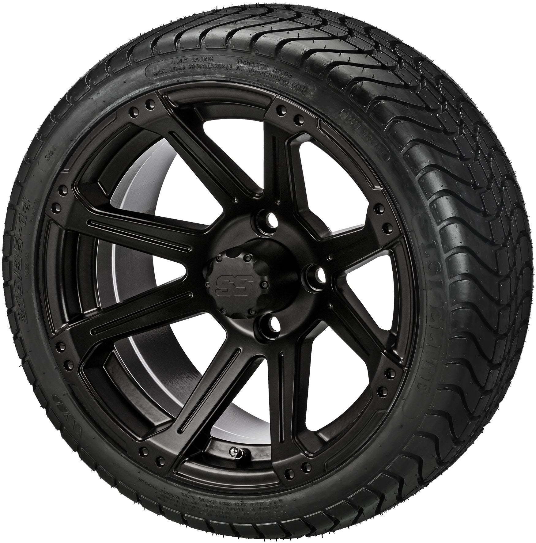 LSI 14' Rampage Matte Black Wheel and Low Profile Tire Combo