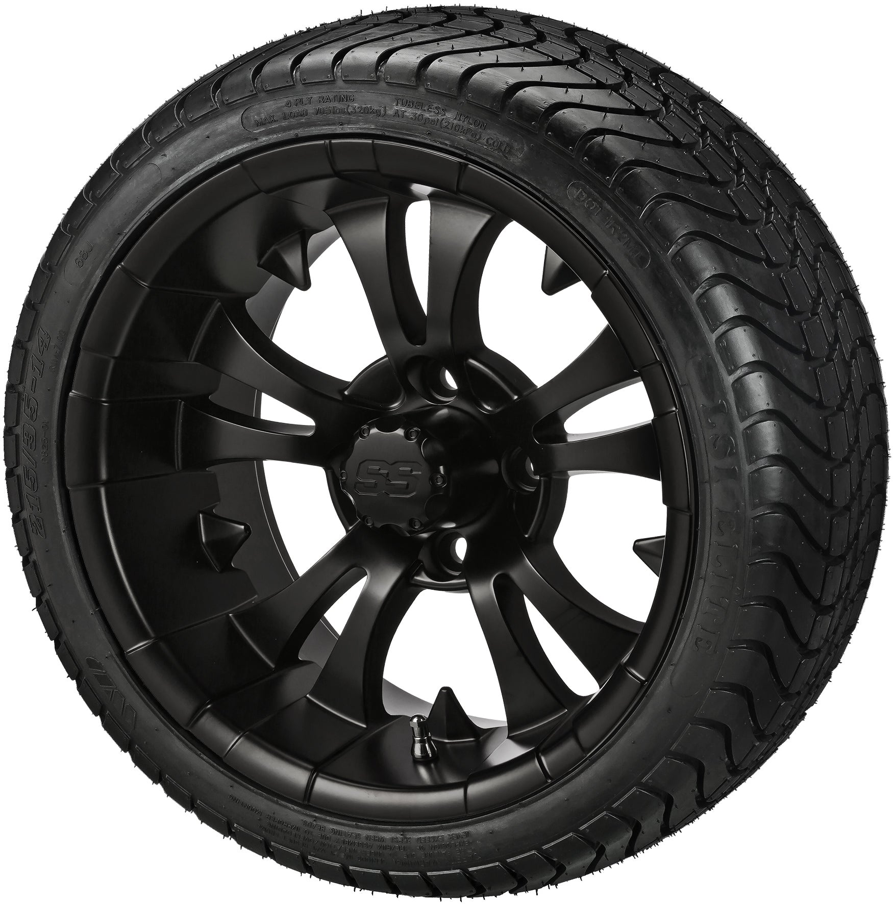 LSI 14' Warlock Matte Black Wheel and Low Profile Tire Combo