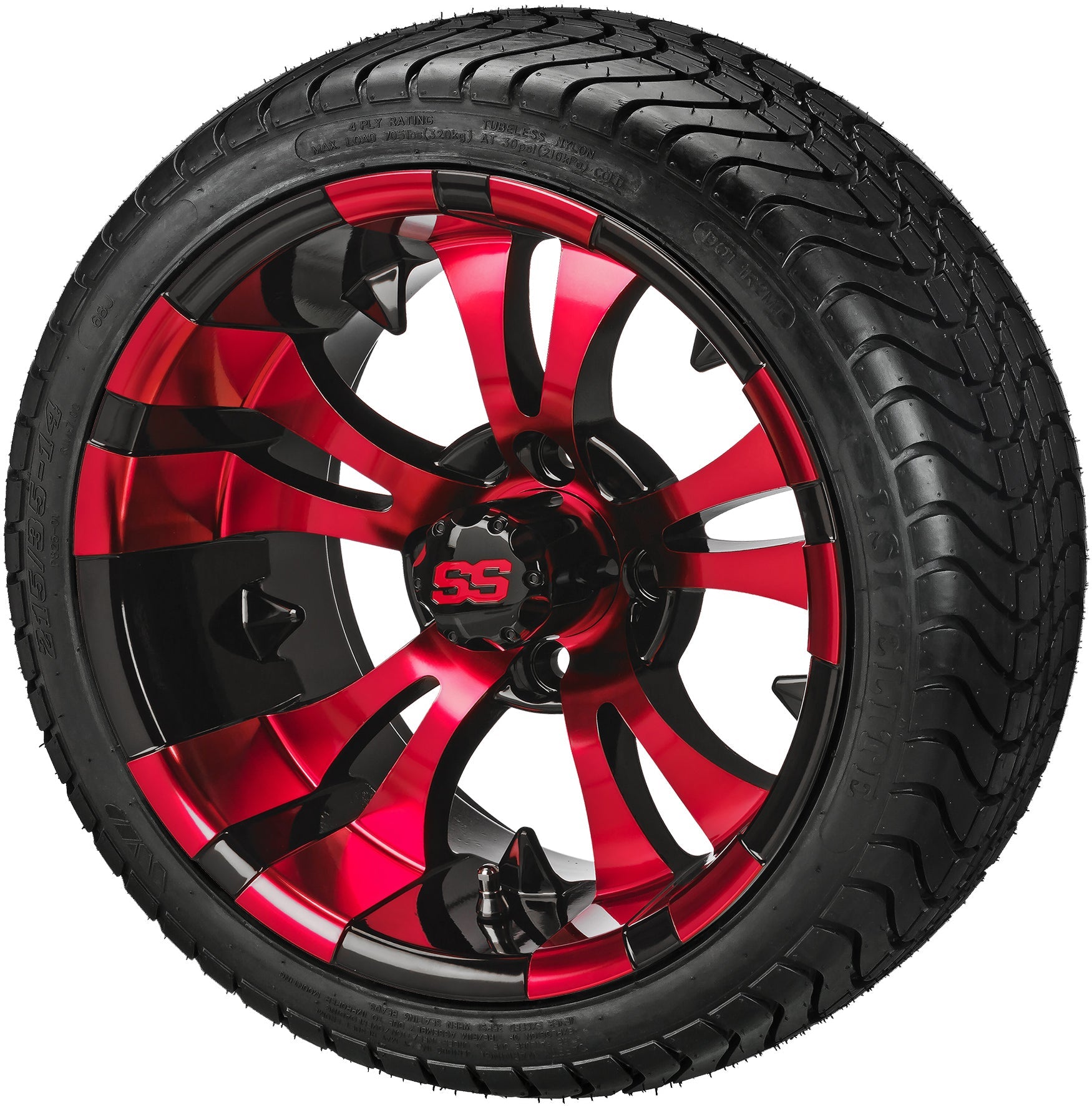 LSI 14' Warlock Black & Red Wheel and Low Profile Tire Combo