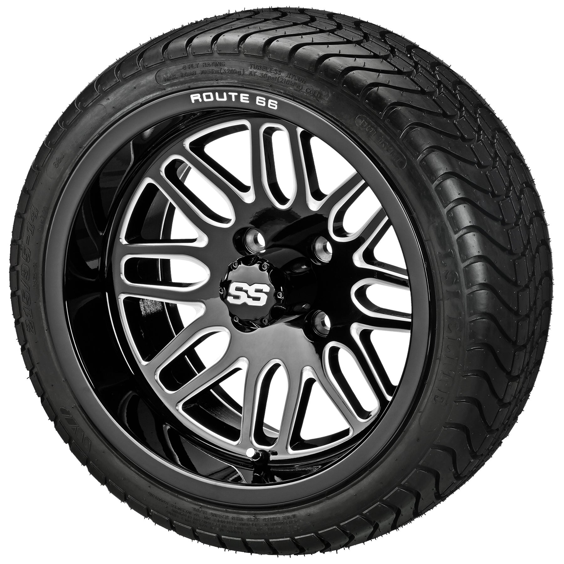 LSI 14' Sinister Black & Machined Wheel and Low Profile Tire Combo