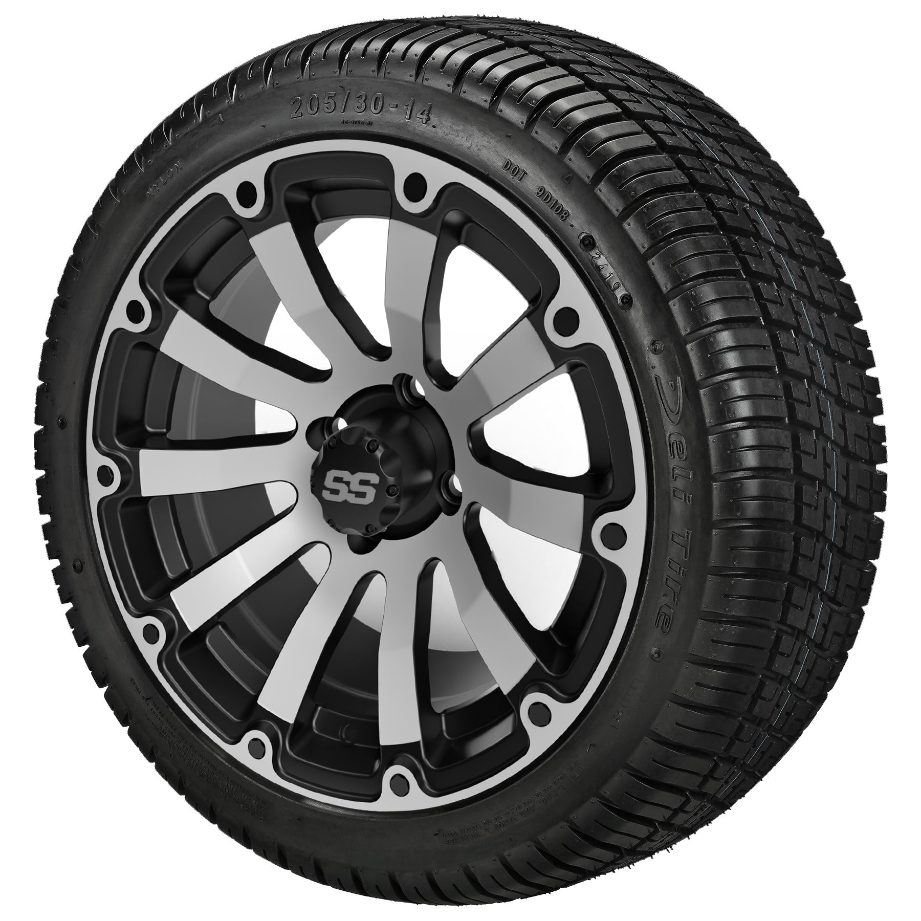 LSI 14' Beast Black & Machined Wheel and Low Profile Tire Combo