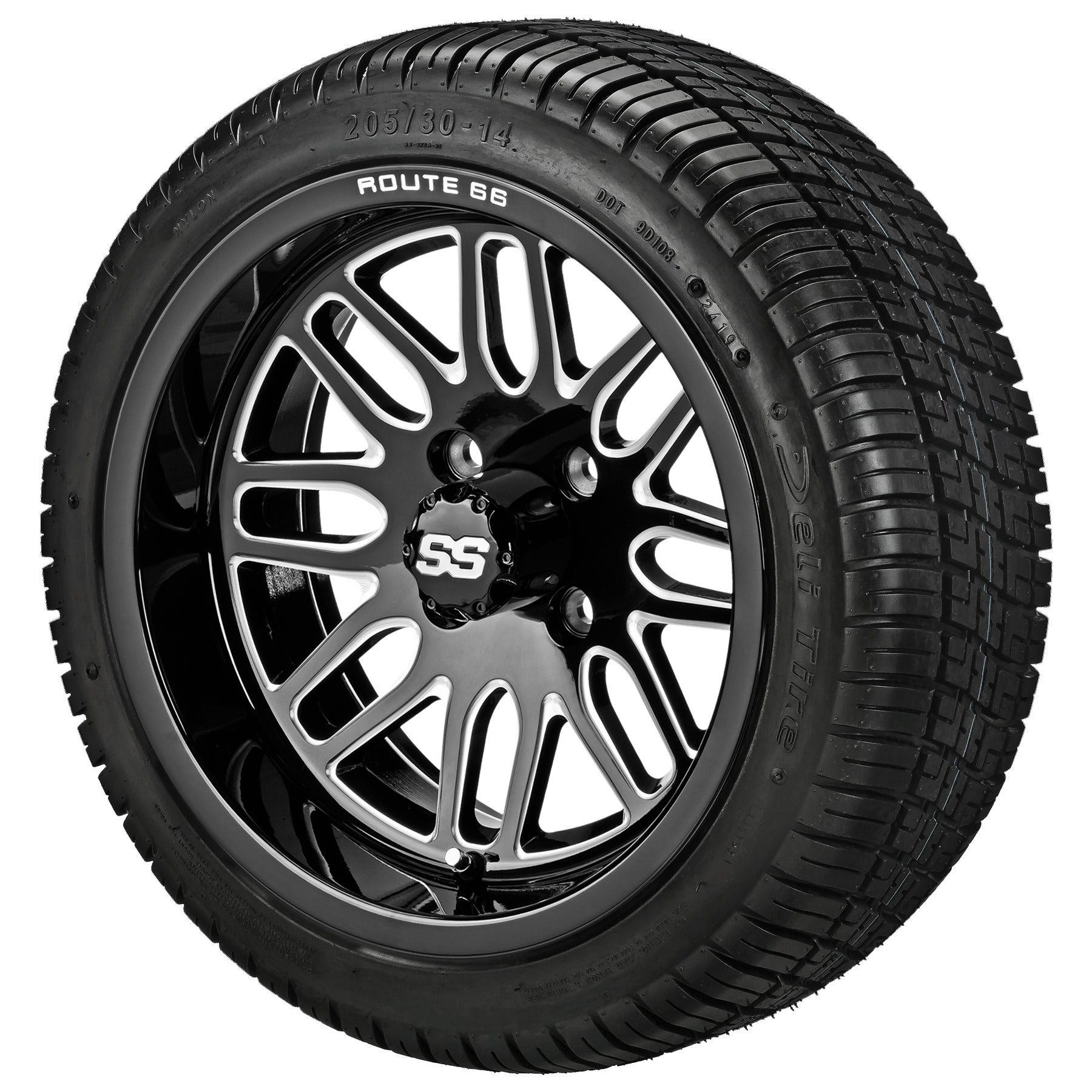 LSI 14' Sinister Black & Machined Wheel and Low Profile Tire Combo