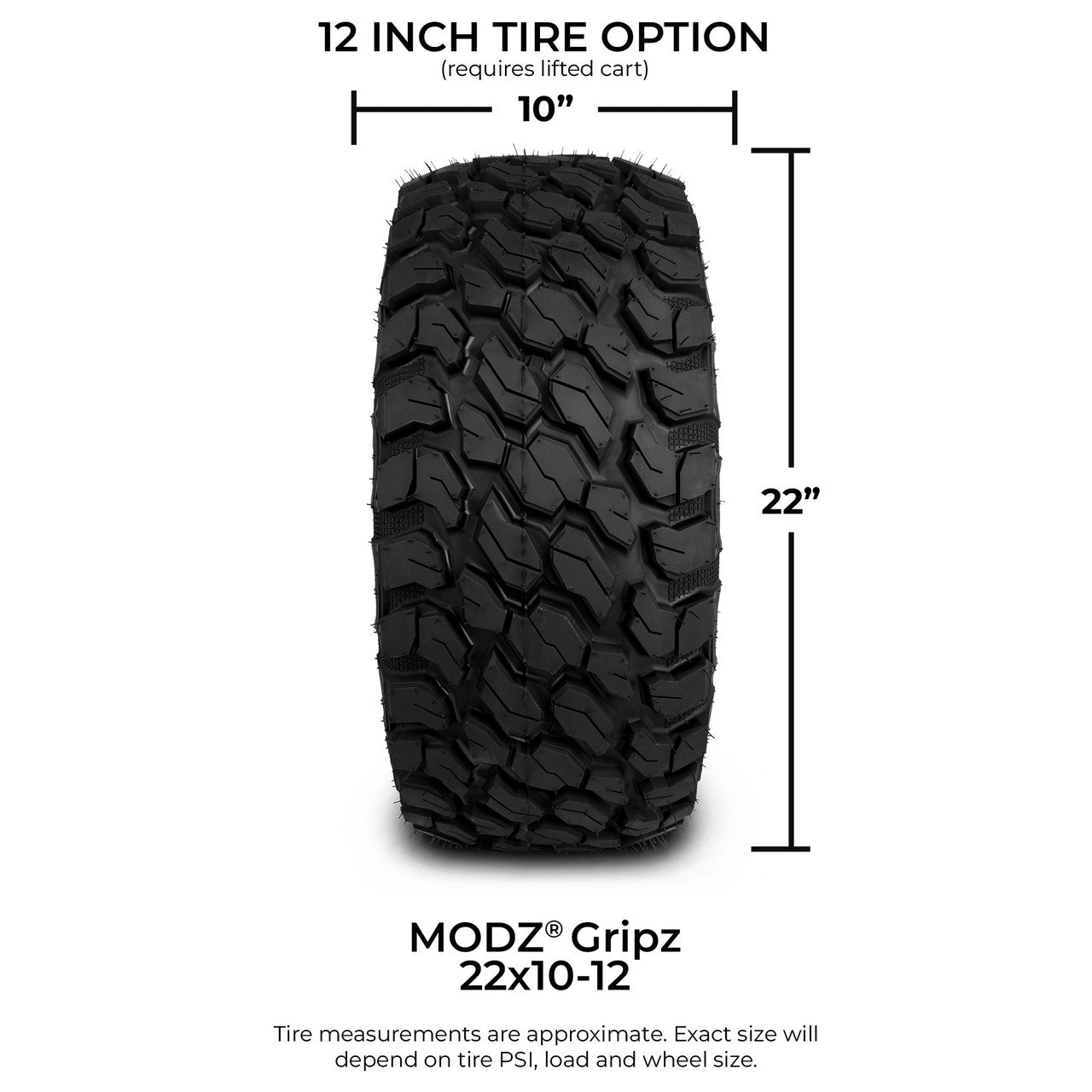 MODZ® 12" Aftershock Machined Black - Lifted Tires and Wheels Combo