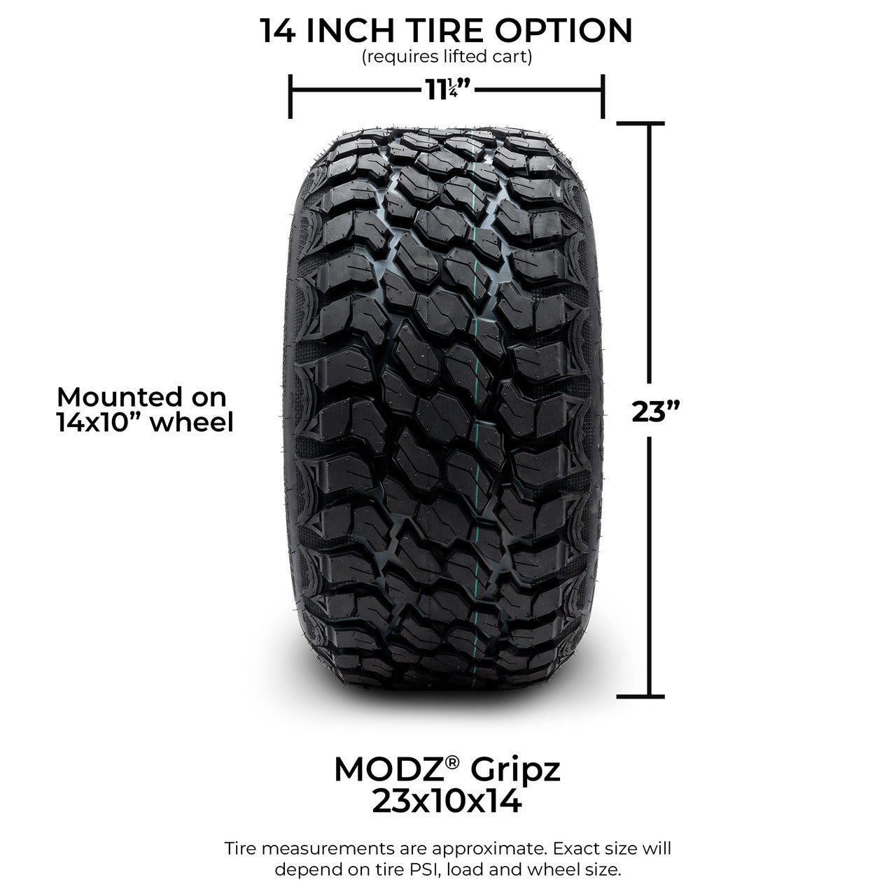 MODZ® 14x10" Maverick Matte Black - Lifted Tires and Wheels Combo