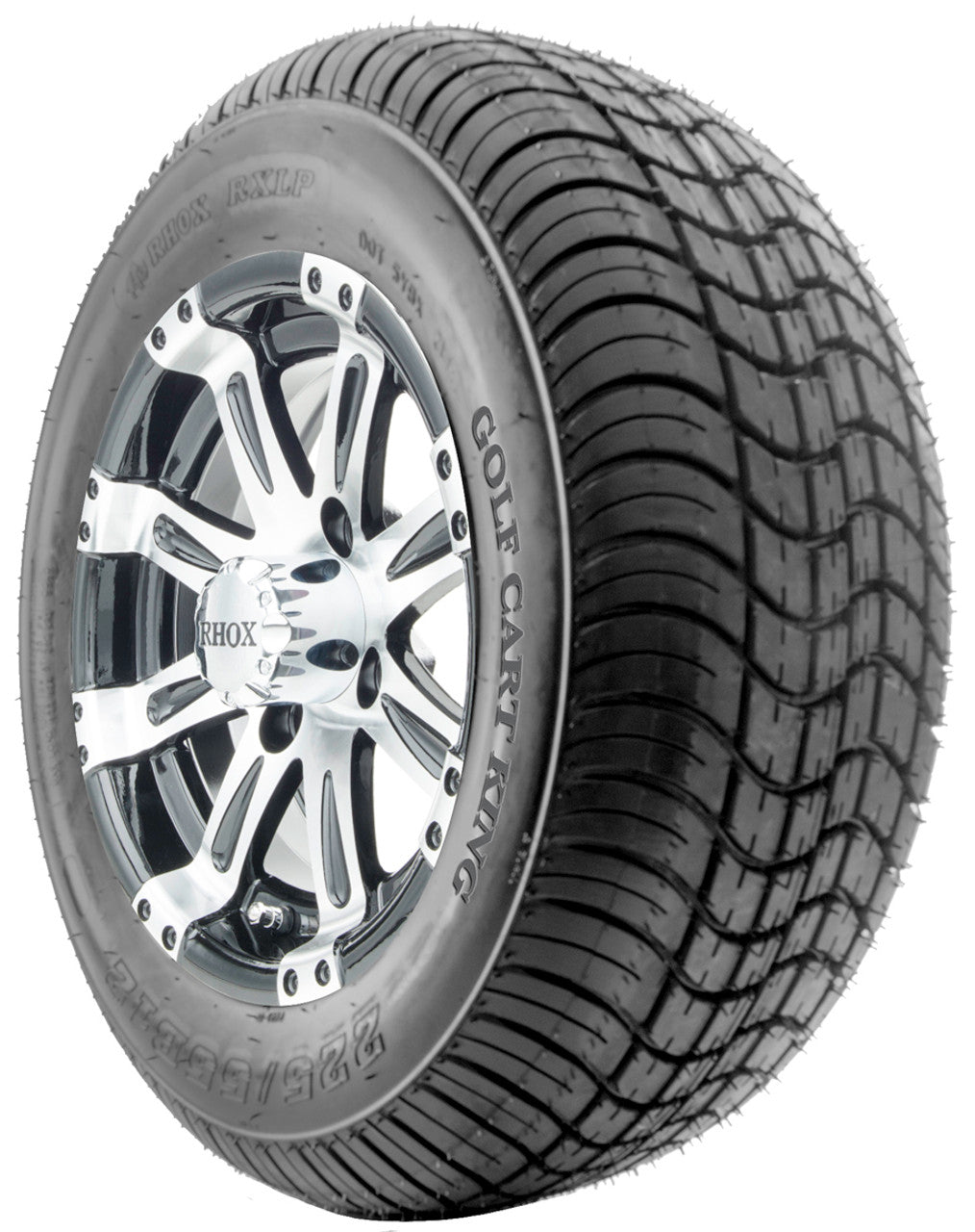 12" RHOX RX171 Machined Wheels  ET-0 and LowPro Tires Combo