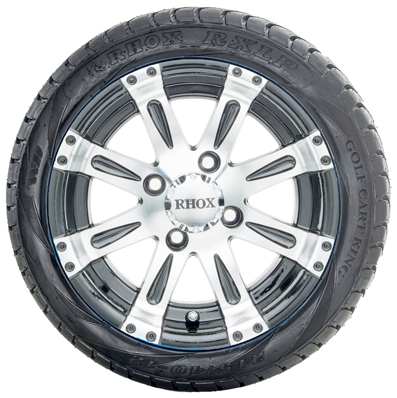12" RHOX RX171 Machined Wheels  ET-0 and LowPro Tires Combo