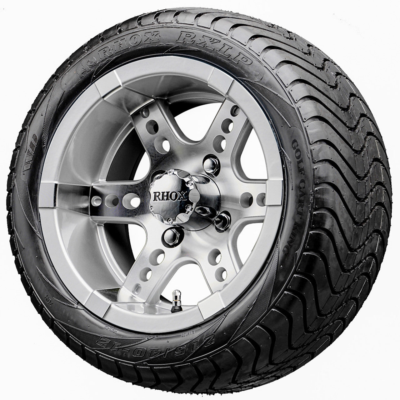 12" RHOX RX251 Machined Wheels and LowPro Tires Combo
