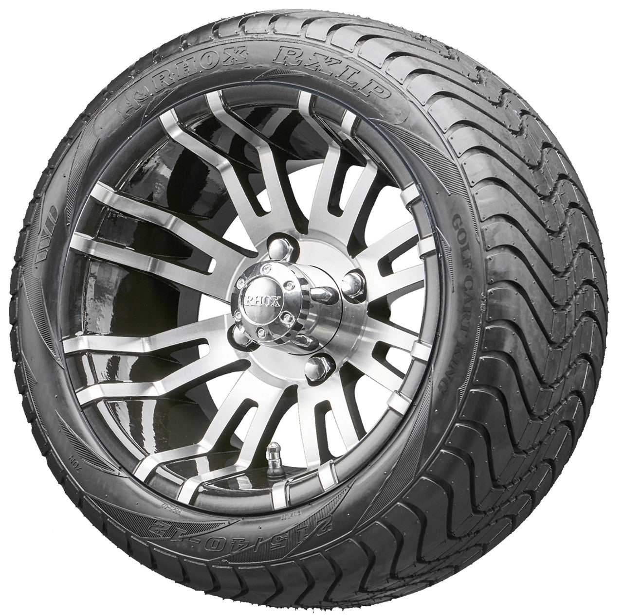 12" RHOX RX270 Machined Wheels and LowPro Tires Combo