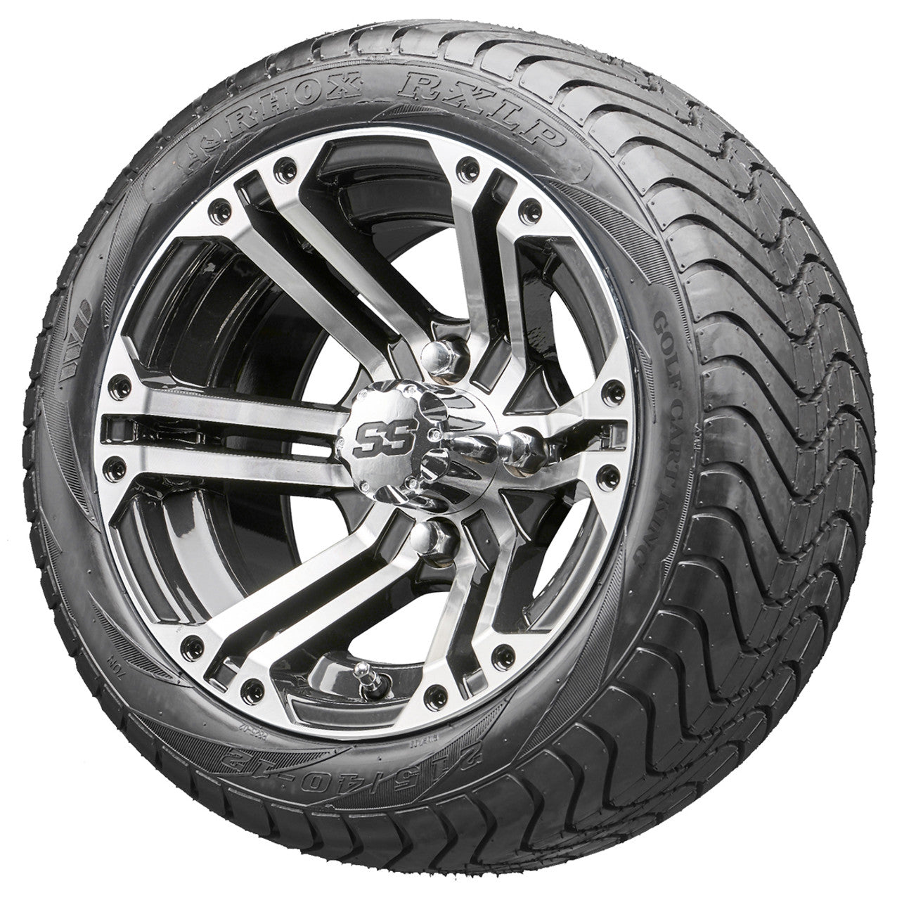 12" RHOX RX333 Machined Wheels and LowPro Tires Combo