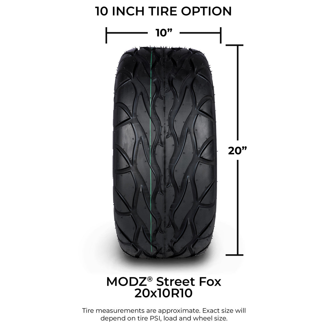 MODZ® 10" Vampire Machined Black Wheels with Lifted Tires Combo