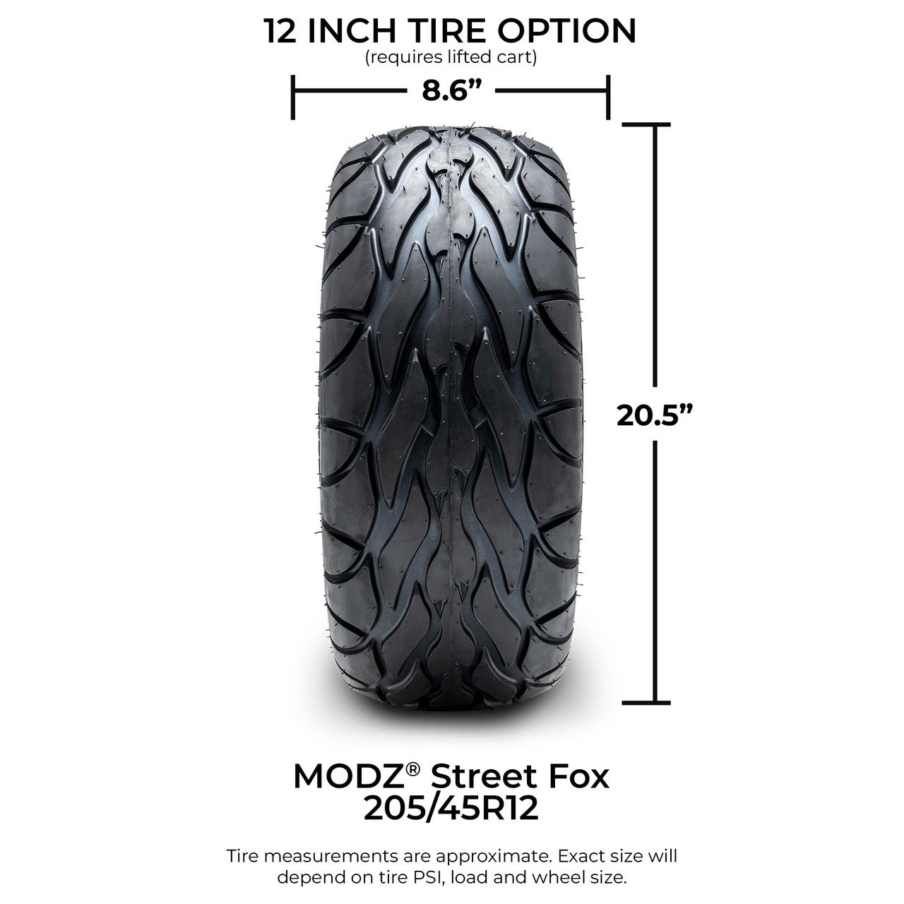 MODZ® 12" Bomber Matte Black - LowPro Tires and Wheels Combo