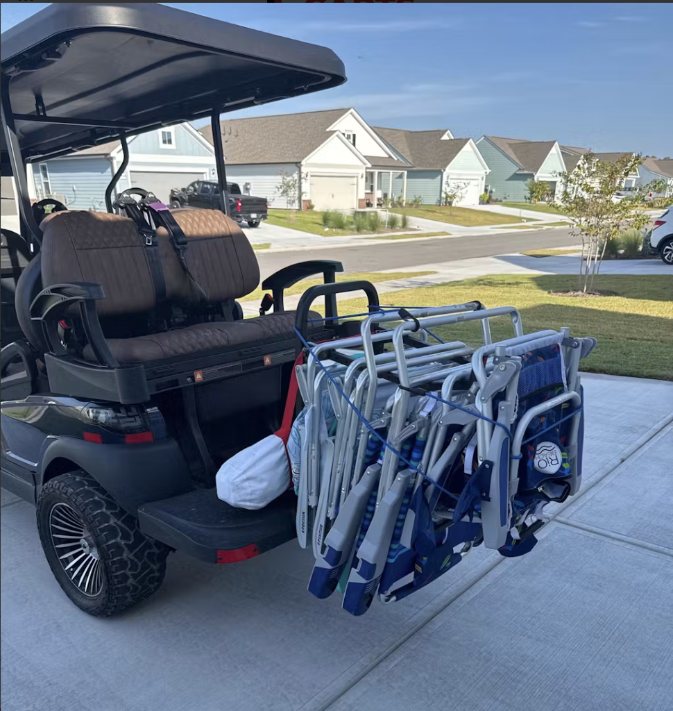 Golf Cart Beach Chair Rack 2.0