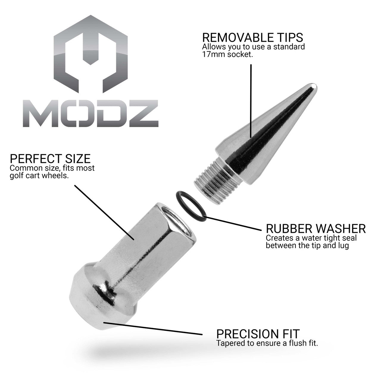 MODZ® - Chrome Spiked Lug Nuts
