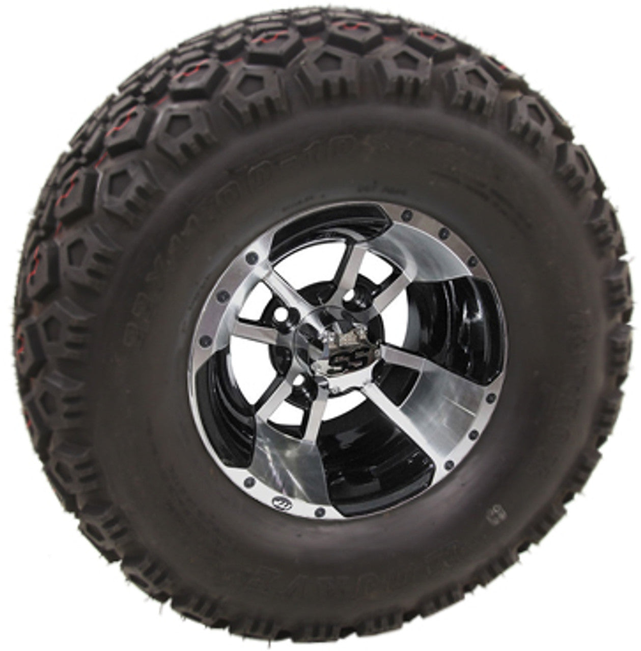 ITP 10" SS112 Machined Black Wheels with Lifted Tire Options Combo