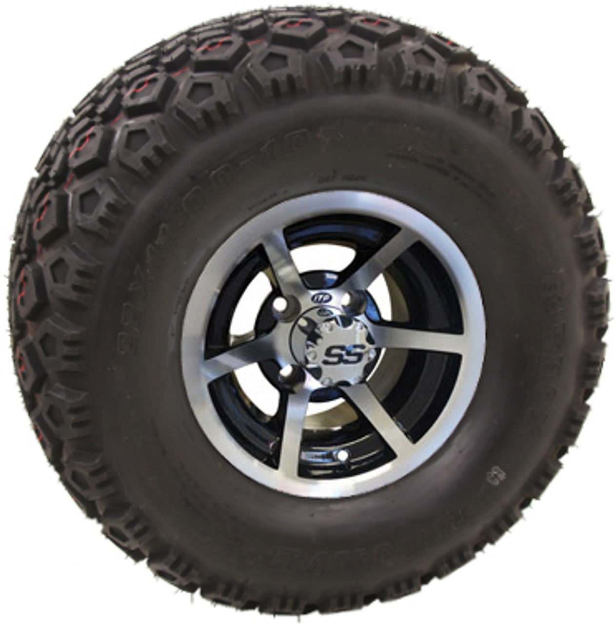 ITP 10" SS6 Machined Black Wheels with Lifted Tire Options Combo